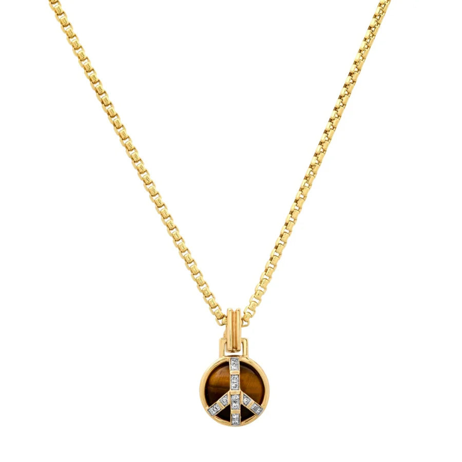 Mini Peace Pendant with Gemstones and Diamonds
