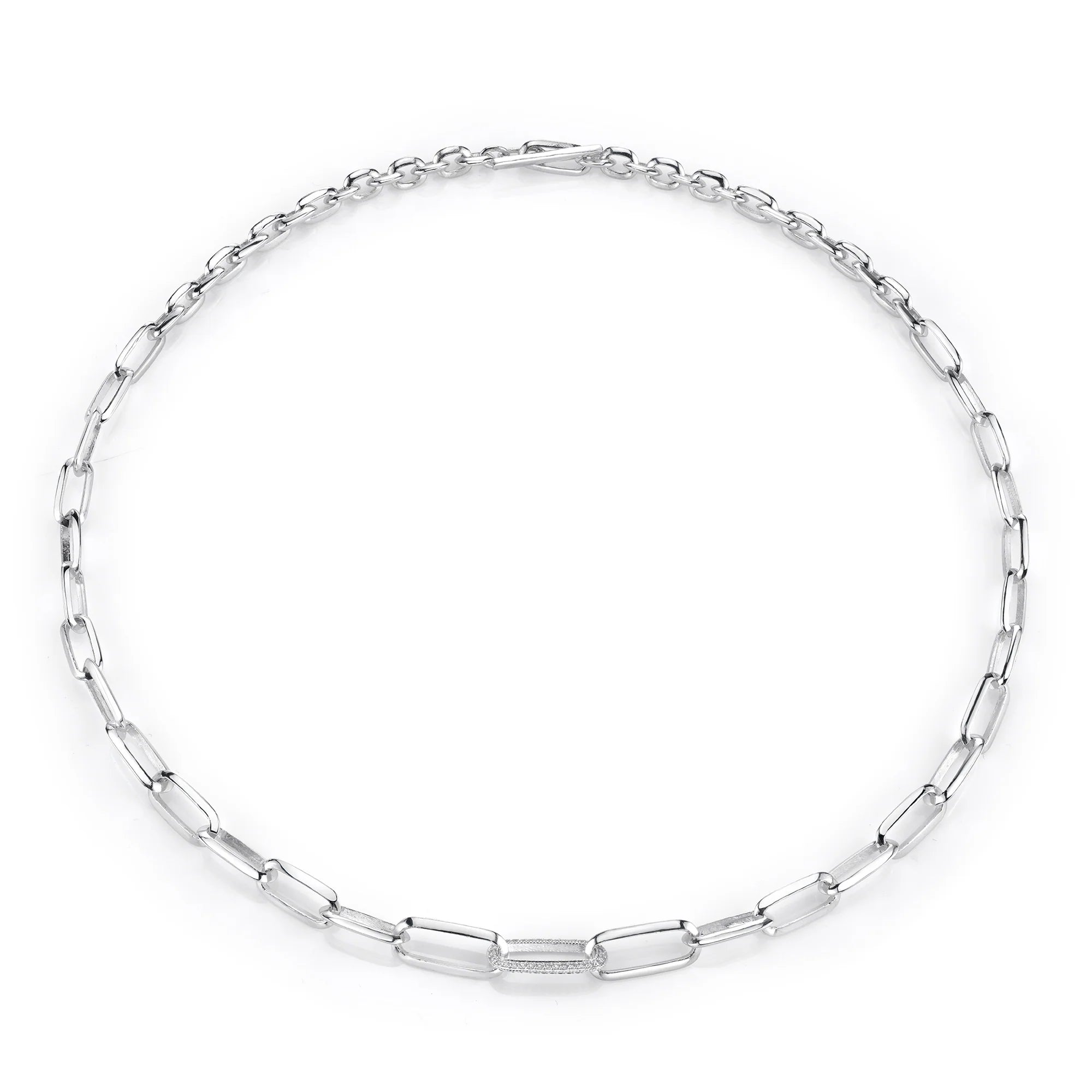 GRADUATED CHOKER WITH PAVE CENTER