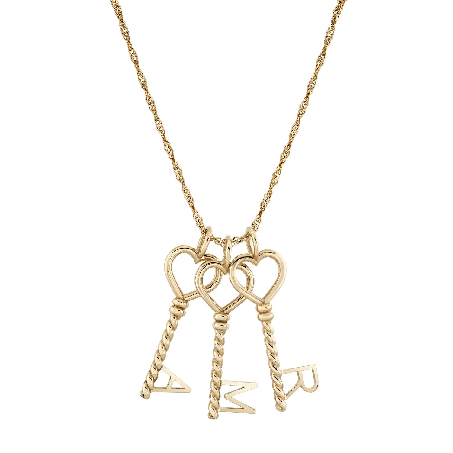 Twine Key Initial Charm