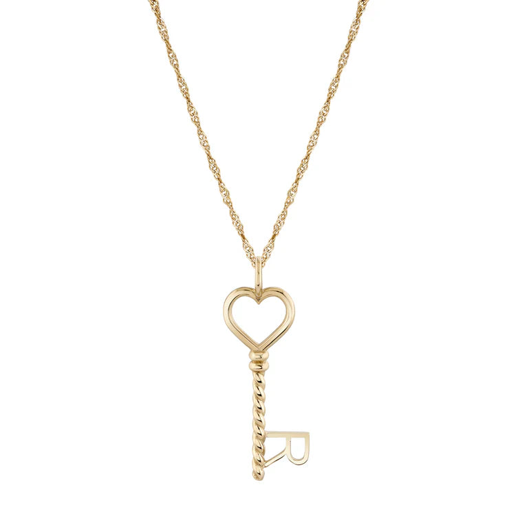 Twine Key Initial Charm