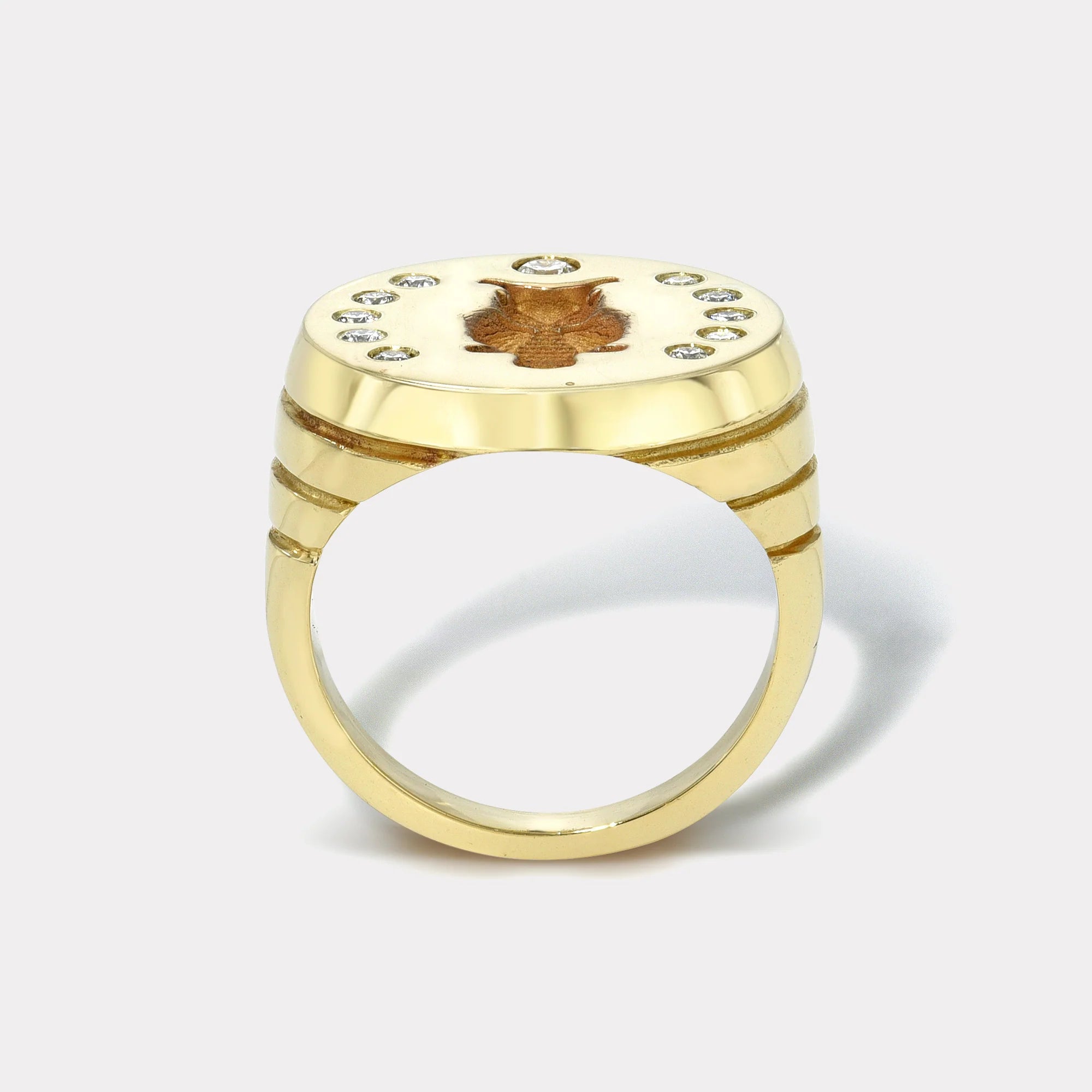 Fantasy Signet Ring with Diamonds