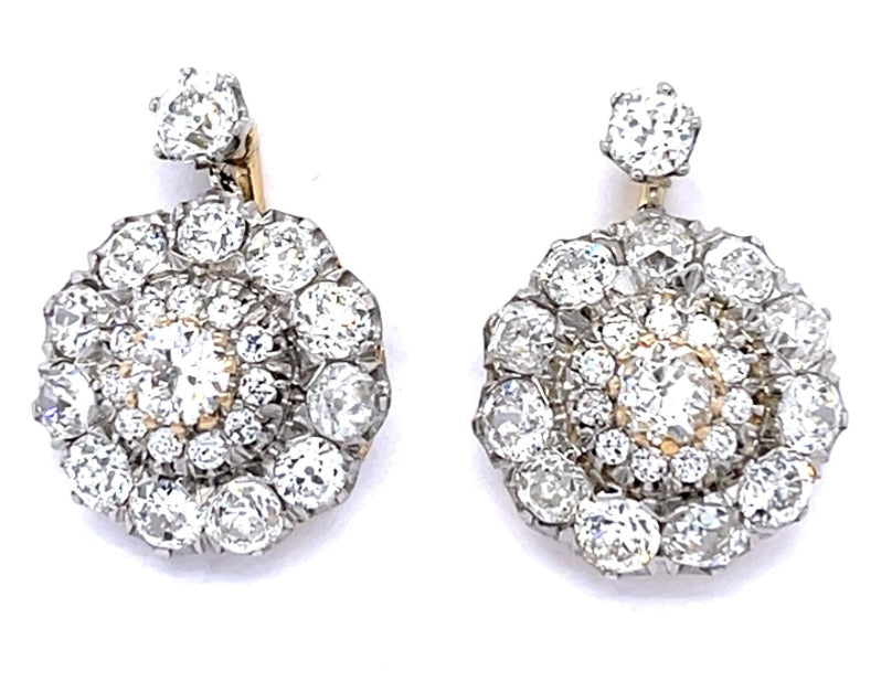 Vintage Diamond Cluster Earrings