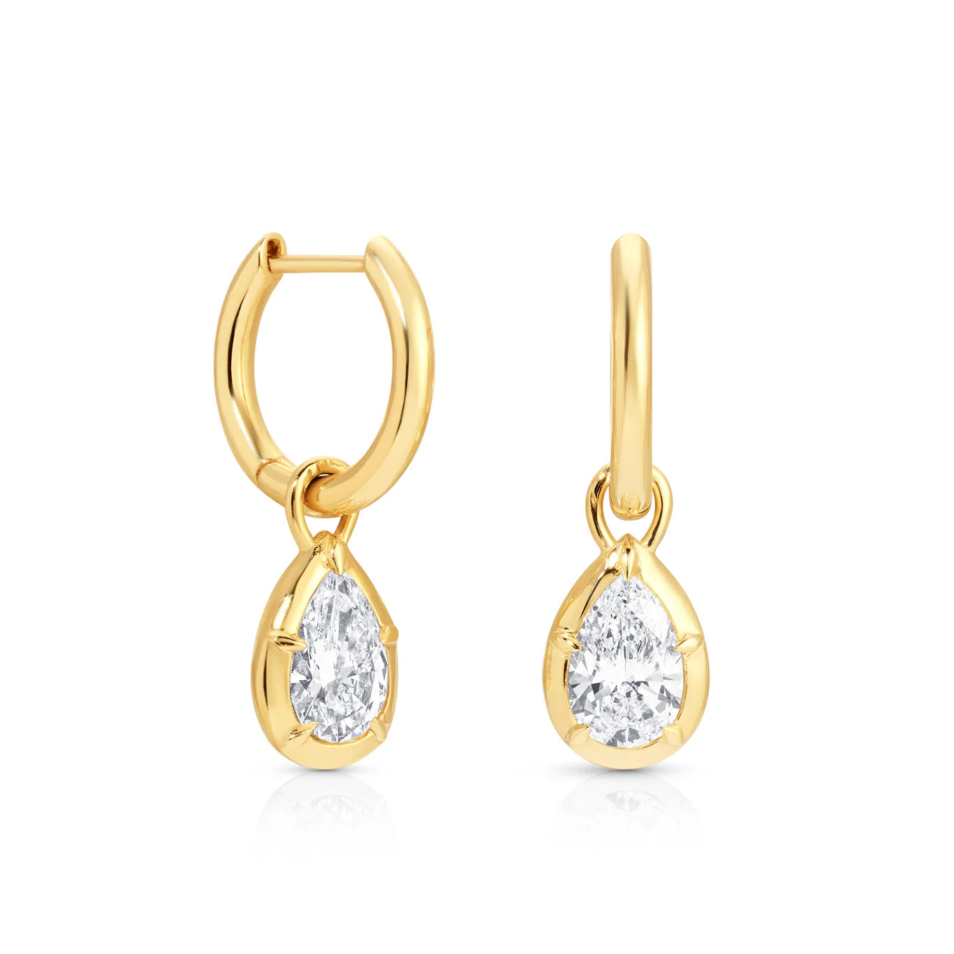 PEAR ROSETTE HOOP EARRINGS