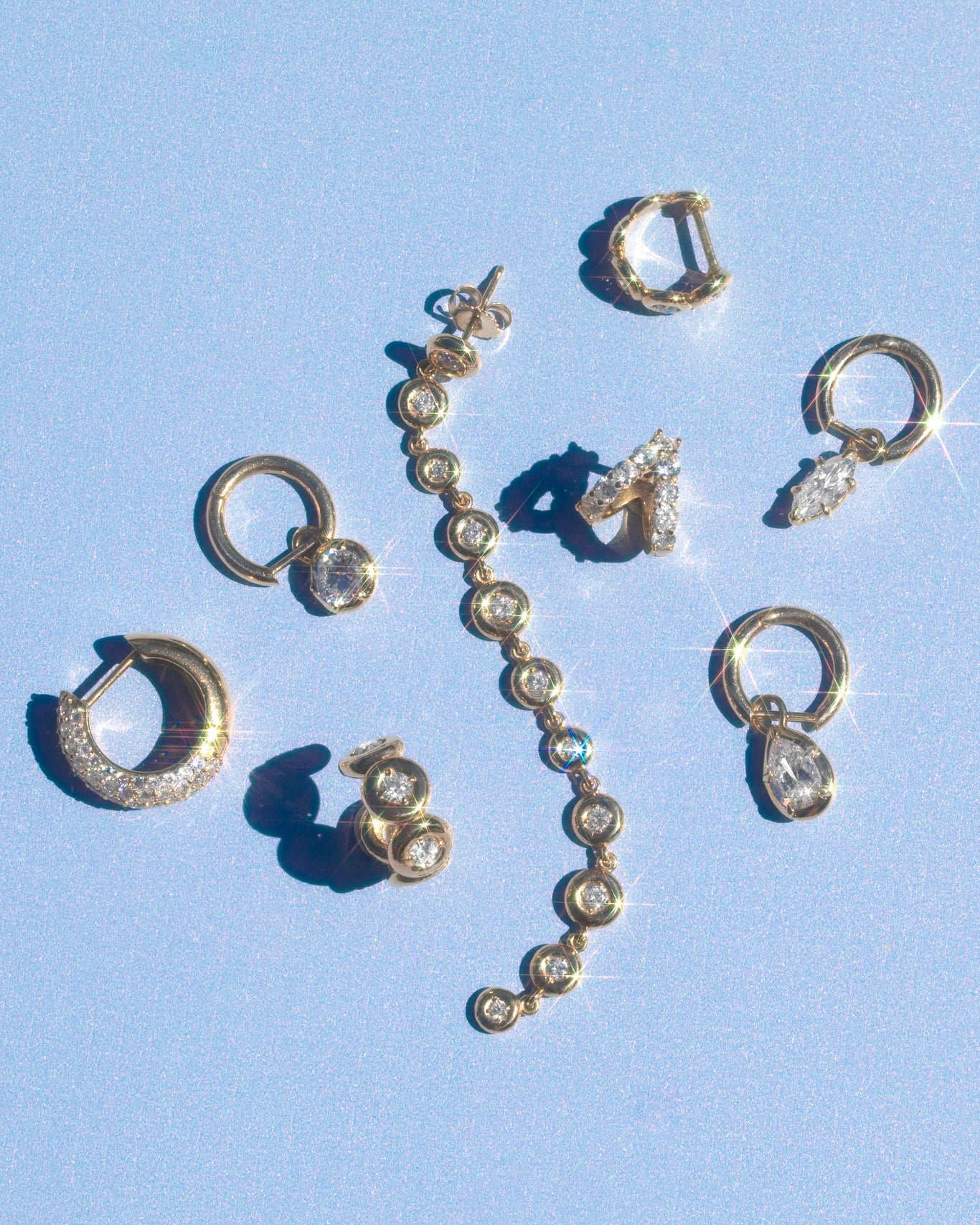 Marquise Claw Hoop Earrings