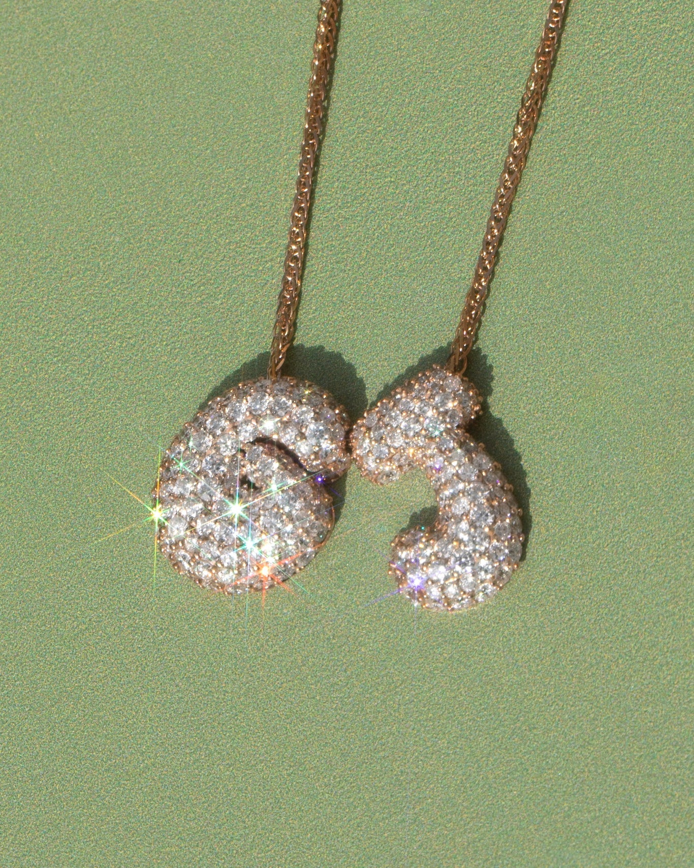 Mini Diamond Bubble Letter Necklace