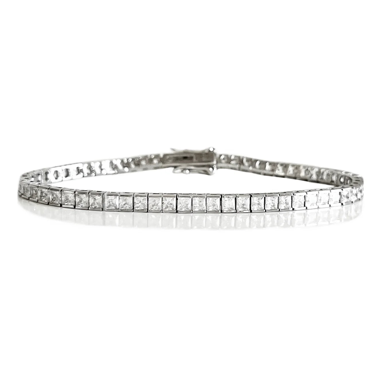 THE PRINCESS CUT CHANNEL SET TENNIS BRACELET