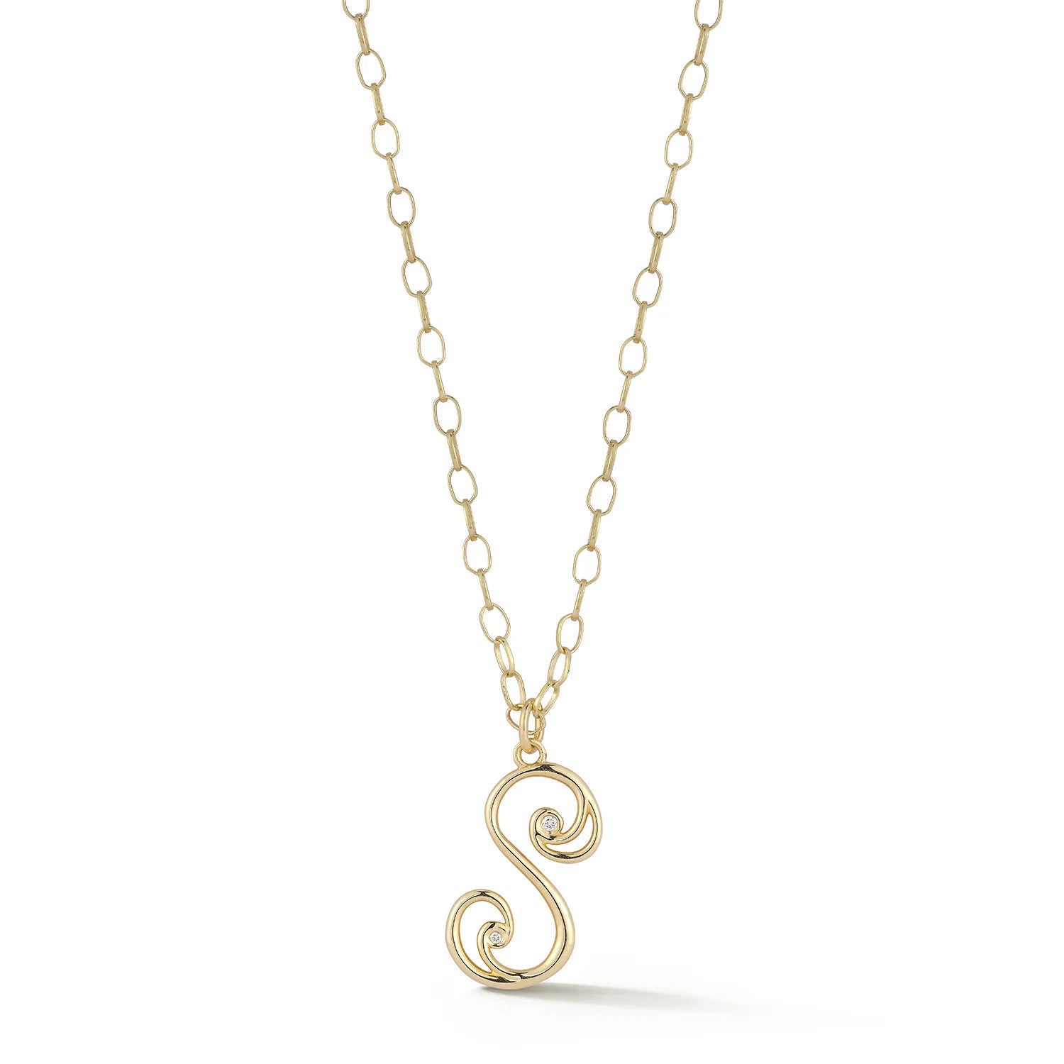 Wave Initial Necklace