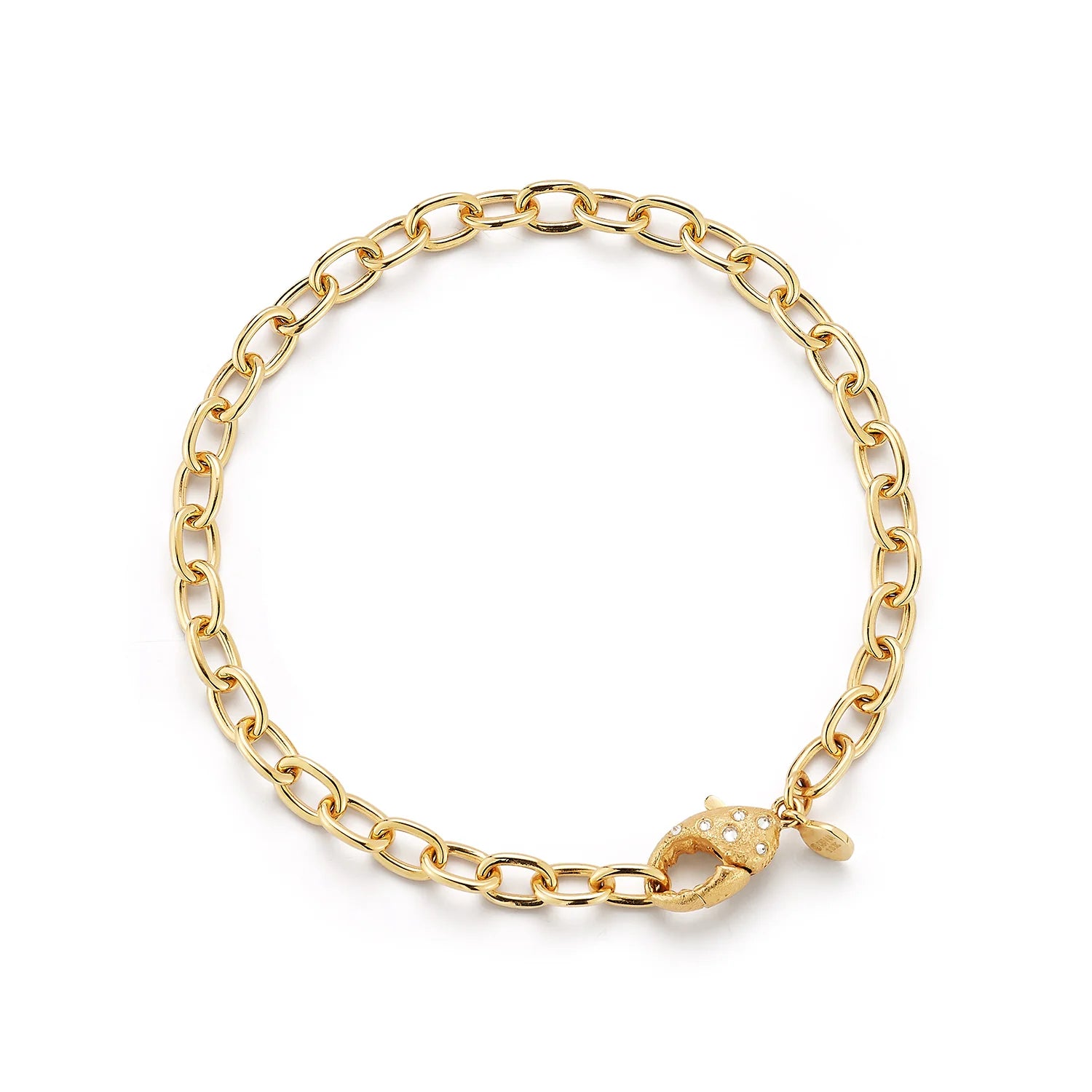 Diamond Lobster Clasp Handmade Link Charm Bracelet