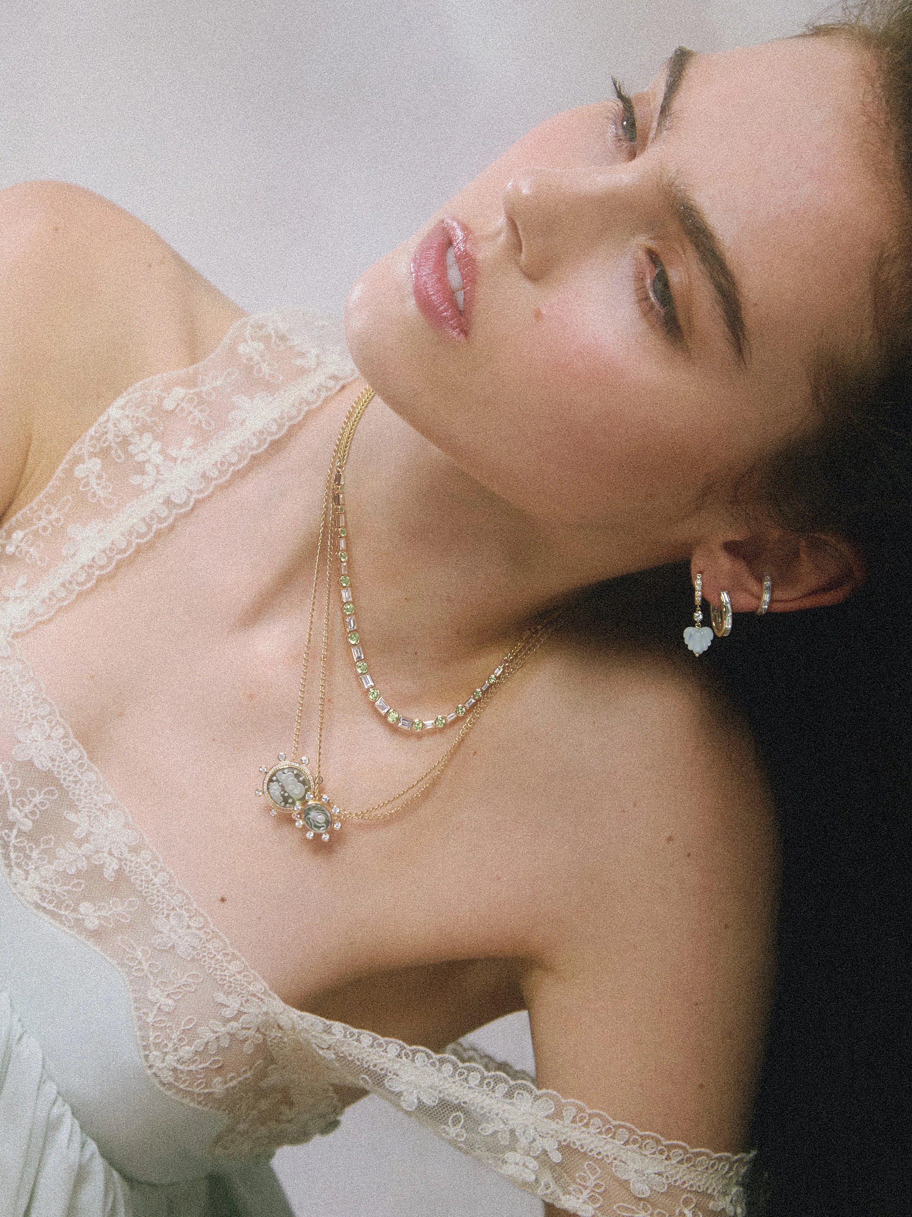 Huggie hoops - rainbow moonstone