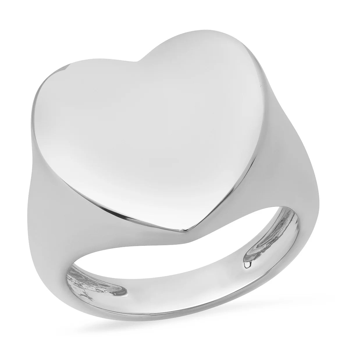Gold Heart Signet Ring