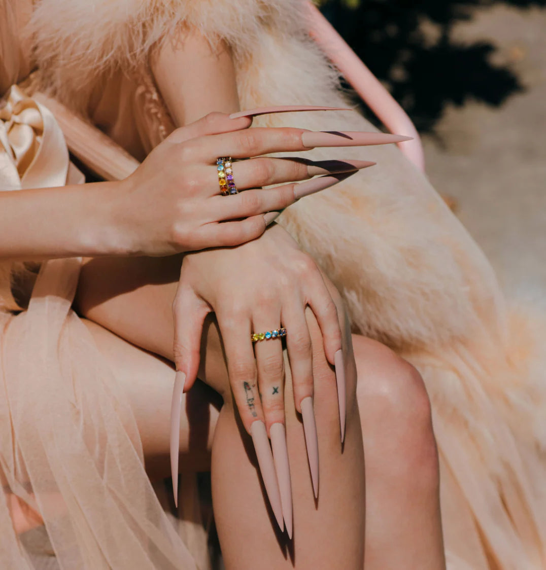 ETERNITY RING WITH DOUBLE GEMSTONE ROW