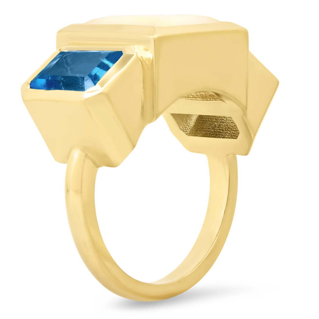 Ethiopian Opal and Topaz Trilogy Ring