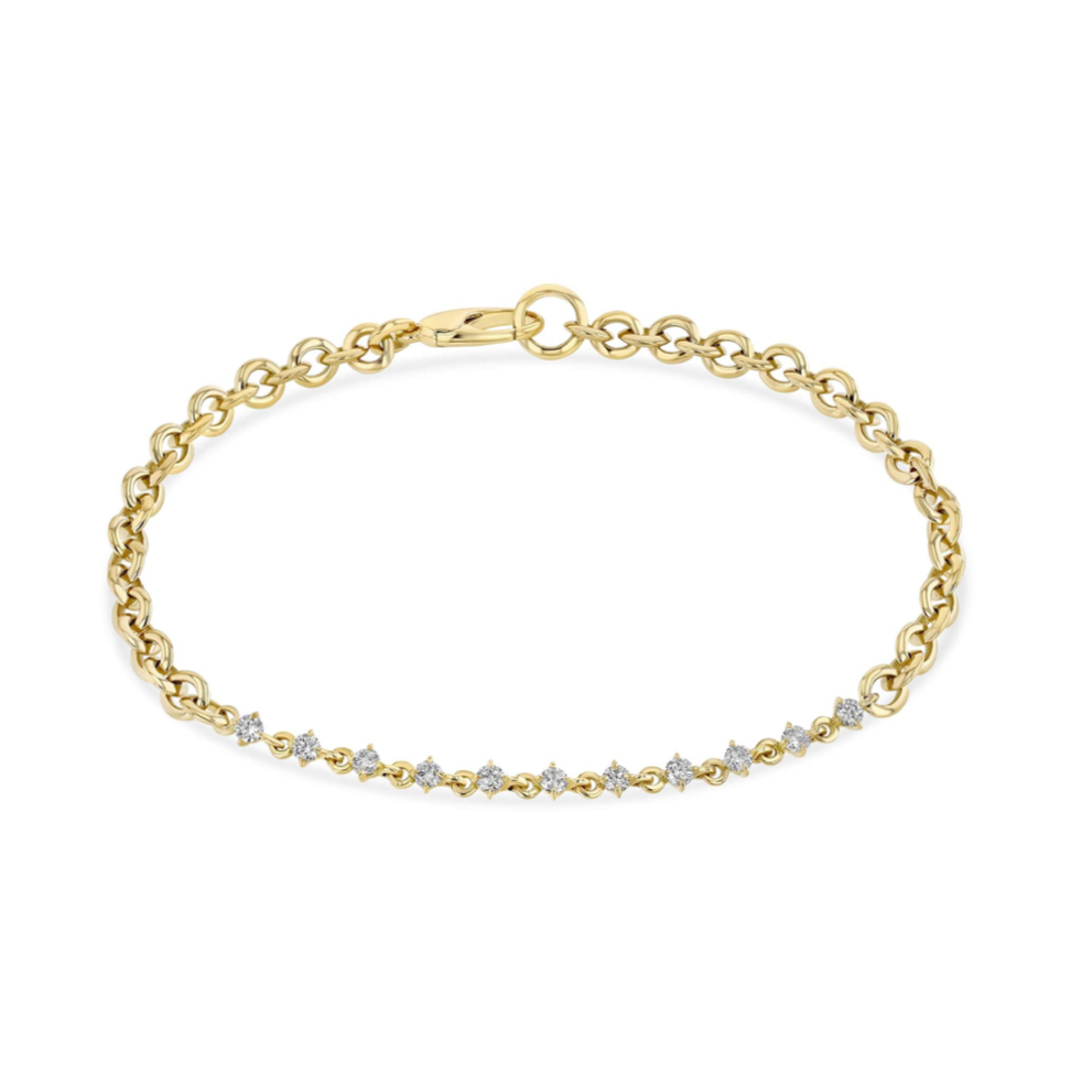 MICRO CHAIN BRACELET WITH ECLAT DIAMONDS