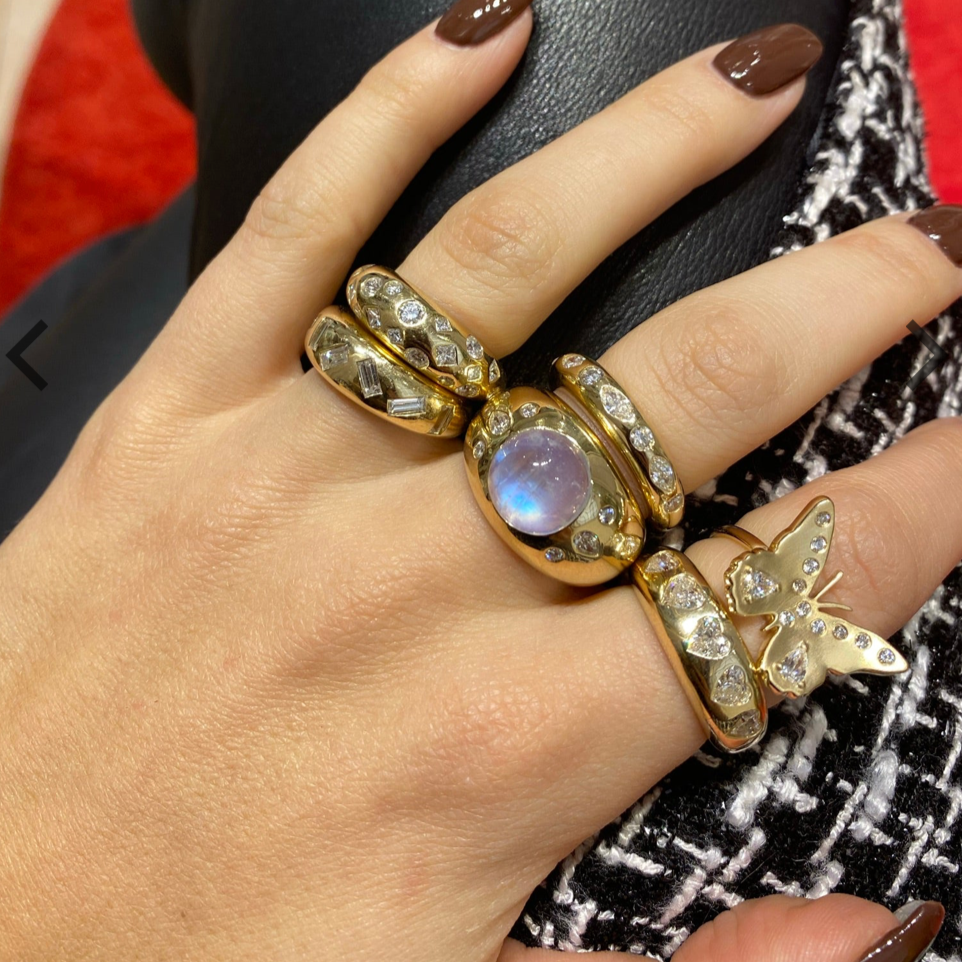 Cabochon with Accents Chunky Nomad Ring