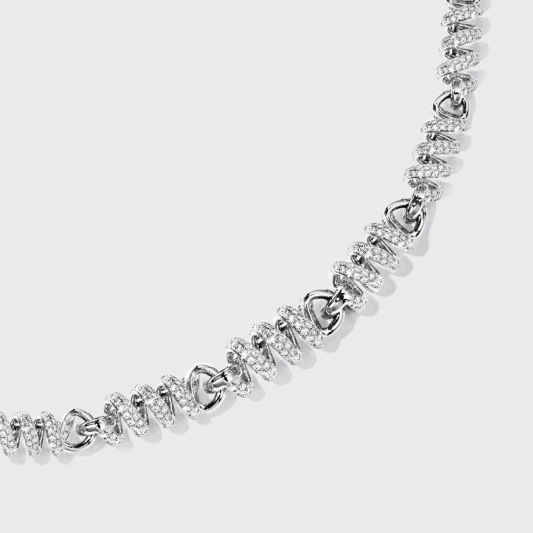 WHITE GOLD DIAMOND SLINKEE NECKLACE
