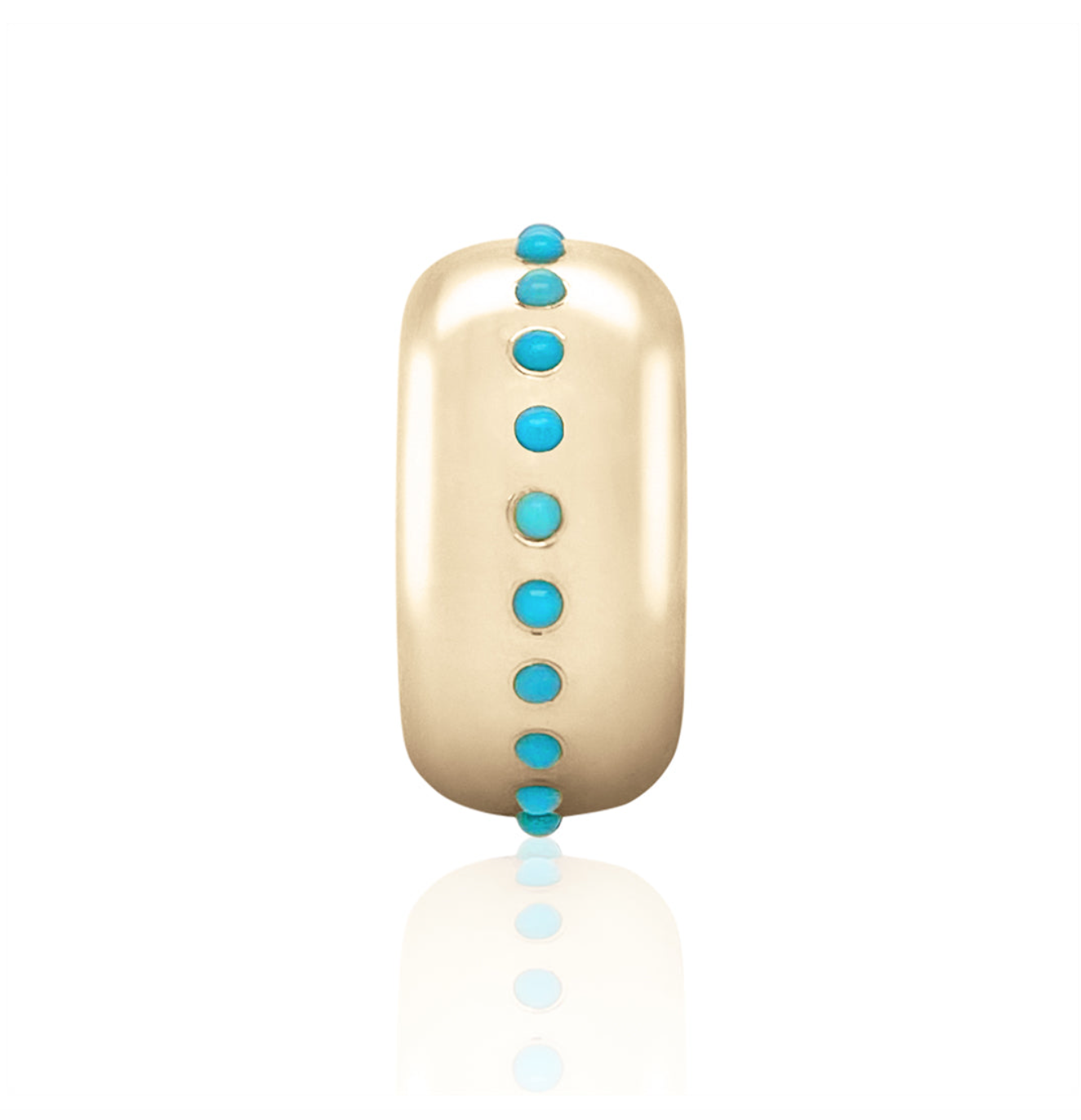TURQUOISE LINEAR LARGE BEAD