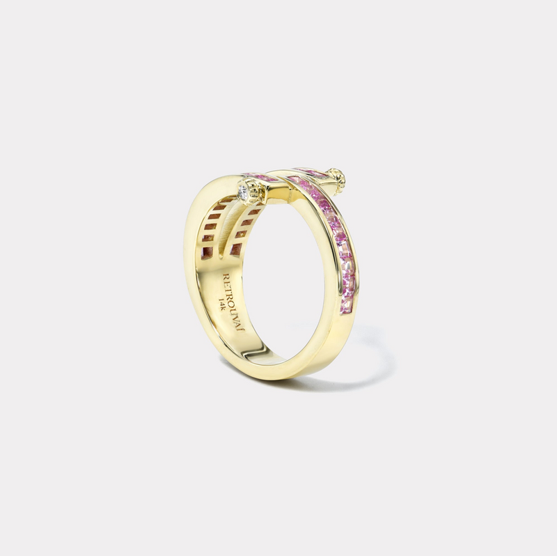 MAGNA RING - SQUARE CUT PINK SAPPHIRE