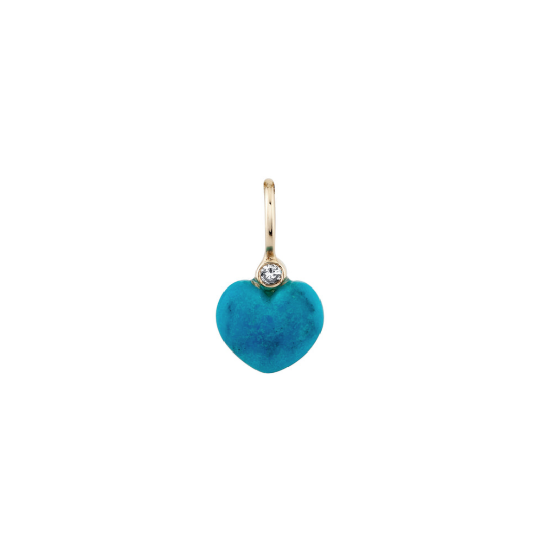 Carved Turquoise Sweetheart Charm