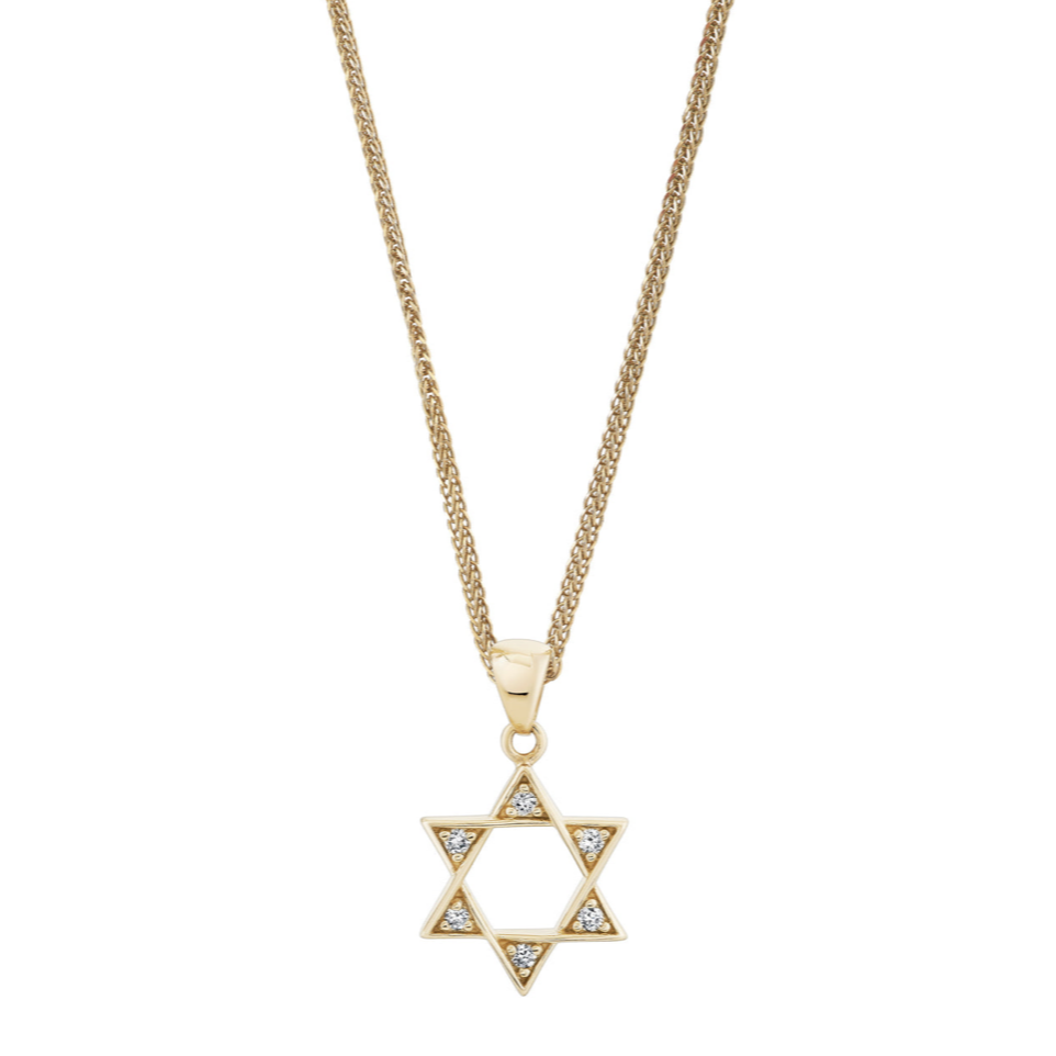Diamond Star of David Talisman Charm