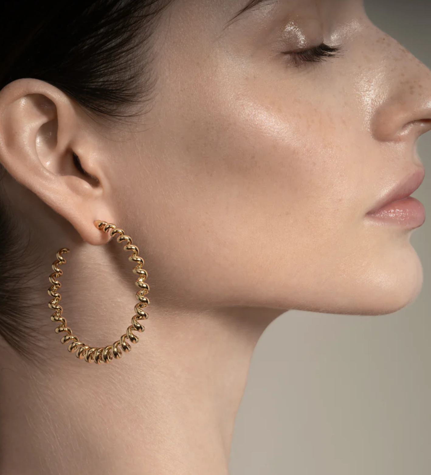 JUMBO YELLOW GOLD SLINKEE EARRINGS