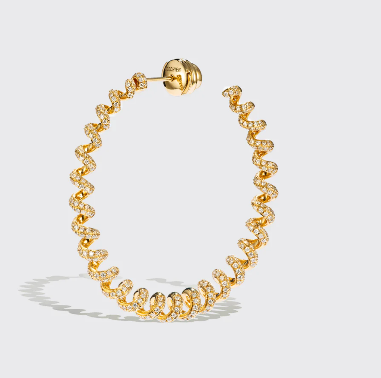 JUMBO YELLOW GOLD DIAMOND SLINKEE EARRINGS