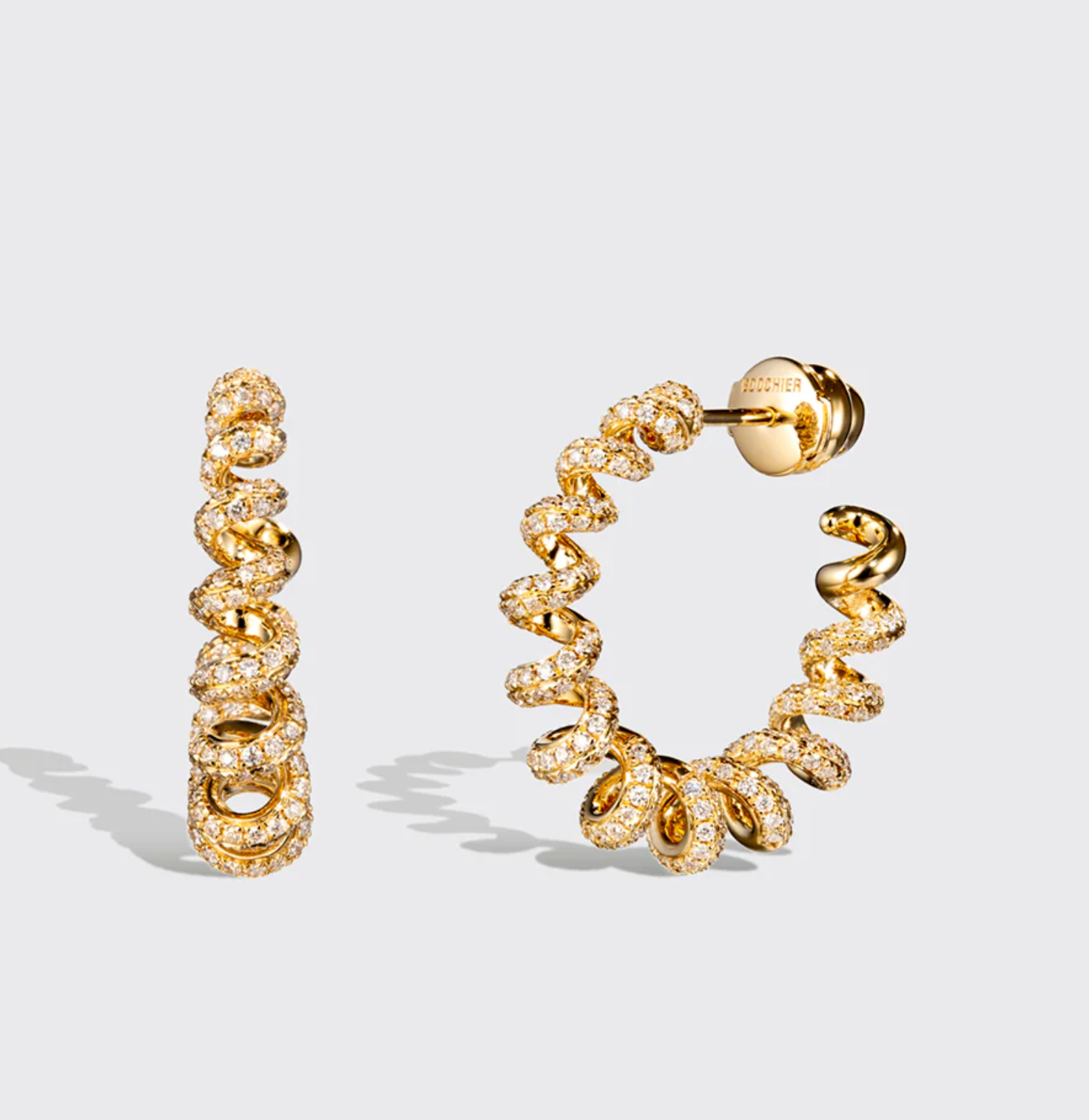 LARGE GOLD DIAMOND SLINKEE EARRINGS