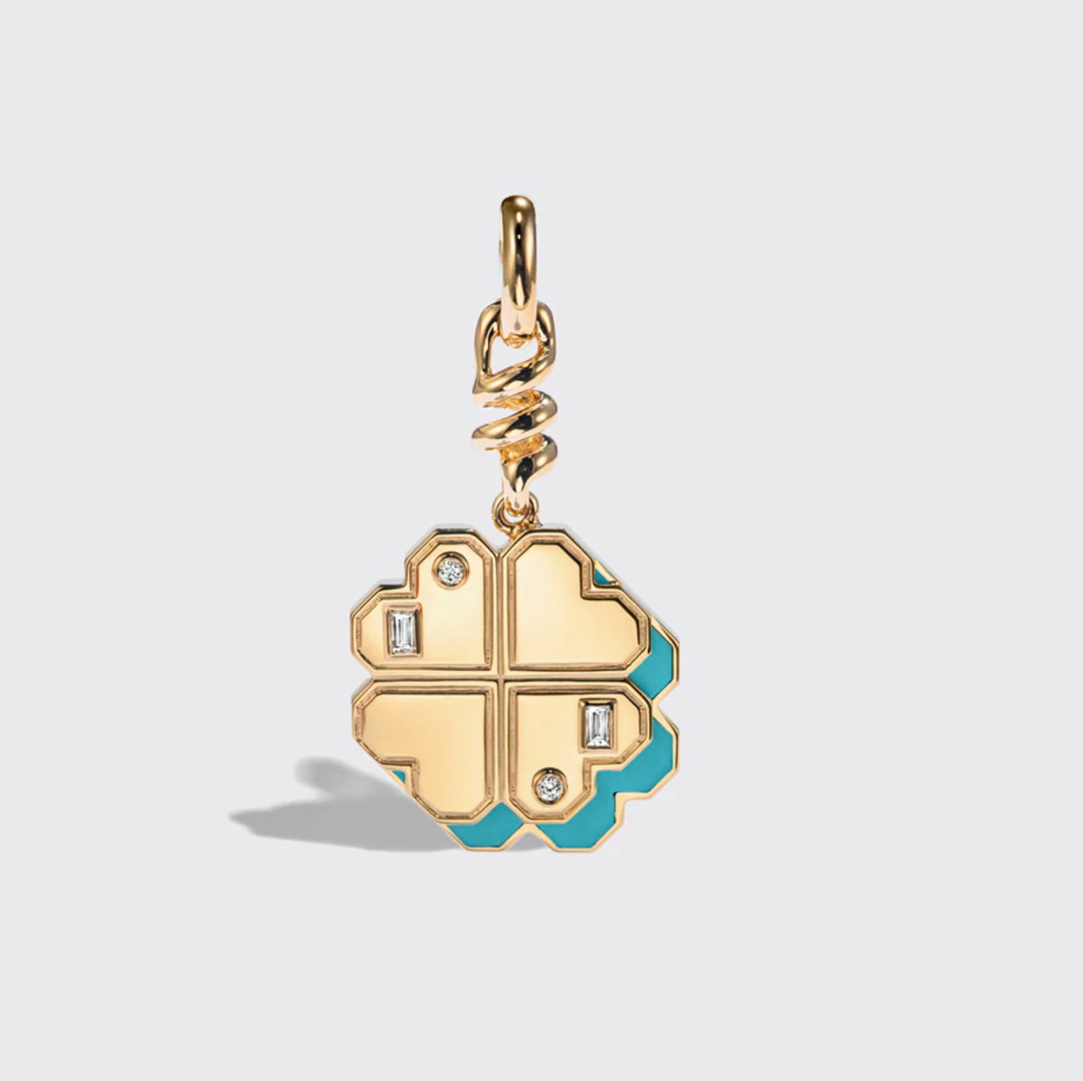 YELLOW GOLD CLOVER LEAF CHARM