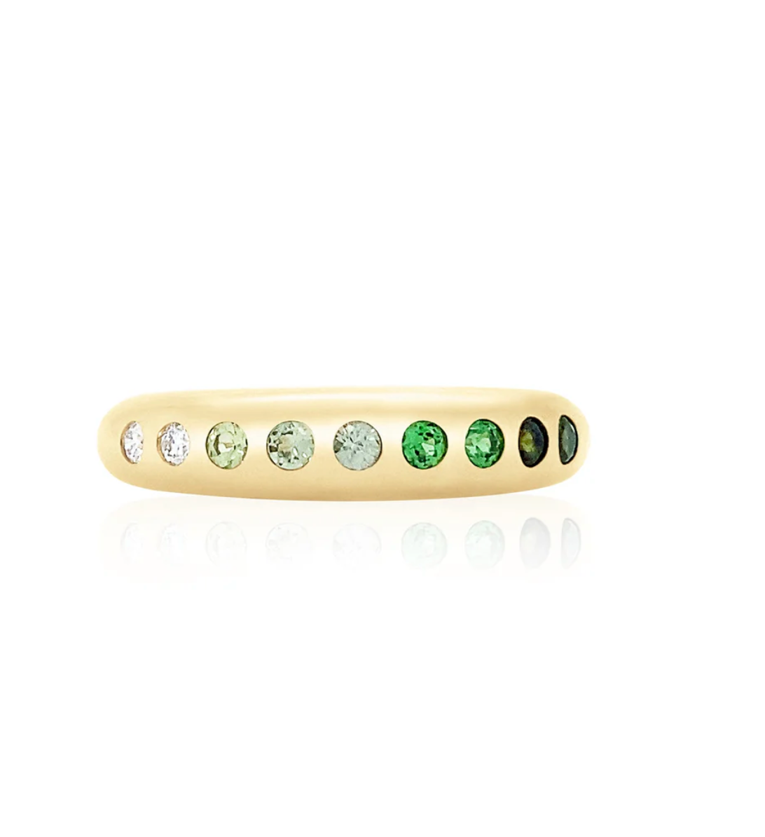 GREEN OMBRÉ SKINNY NOMAD RING