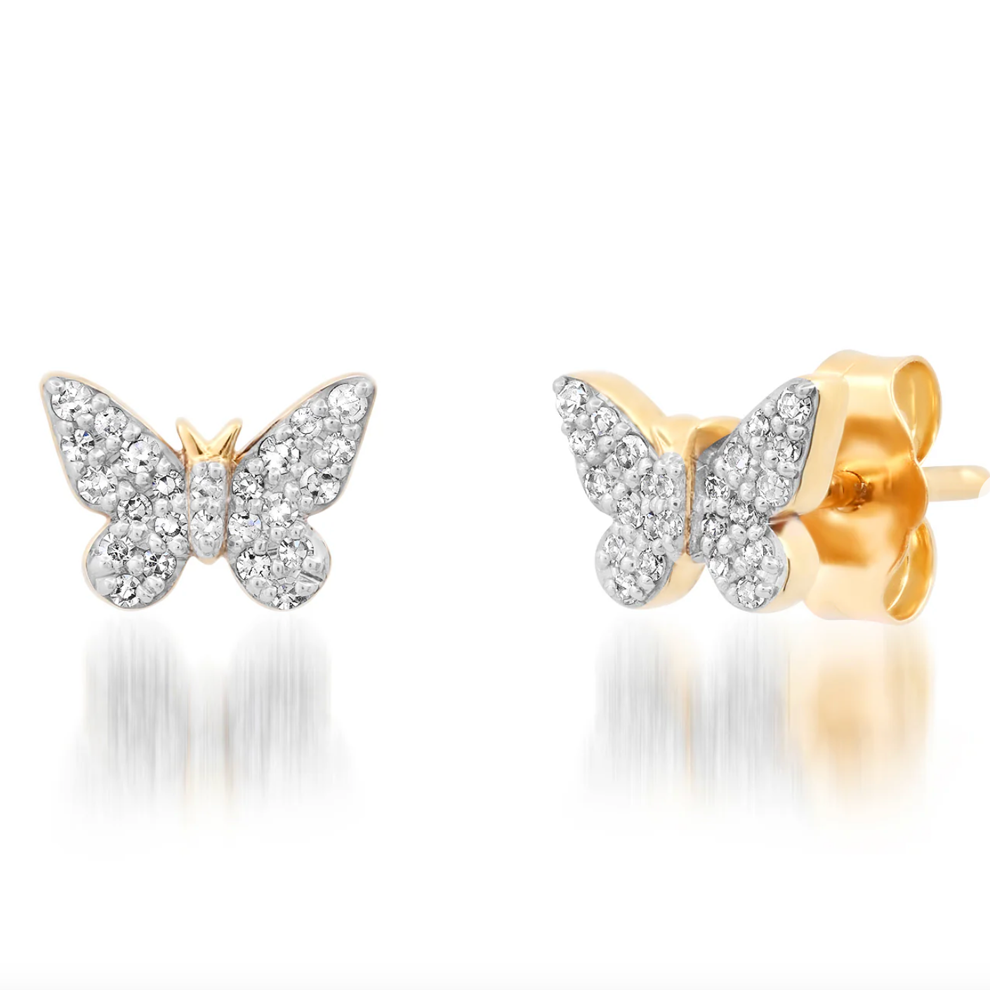 Diamond Butterfly Studs