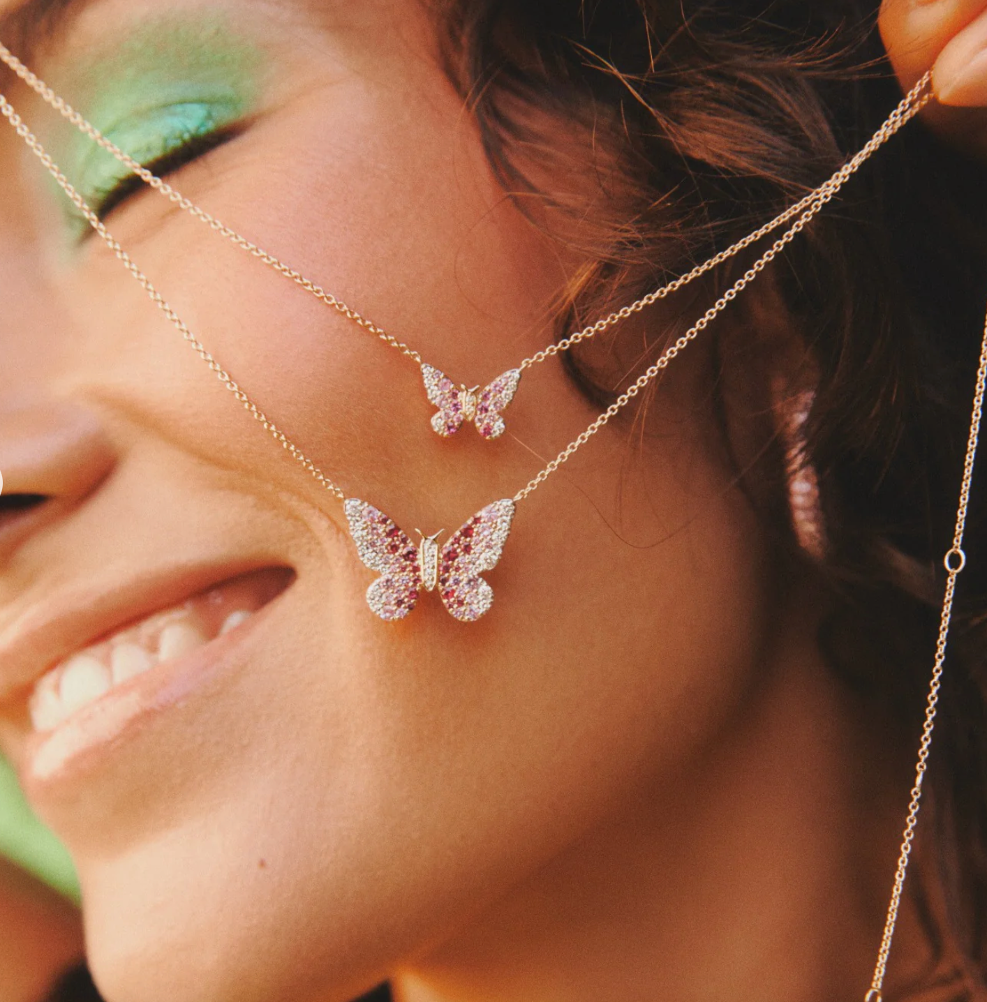 Mini Ombré Butterfly Necklace