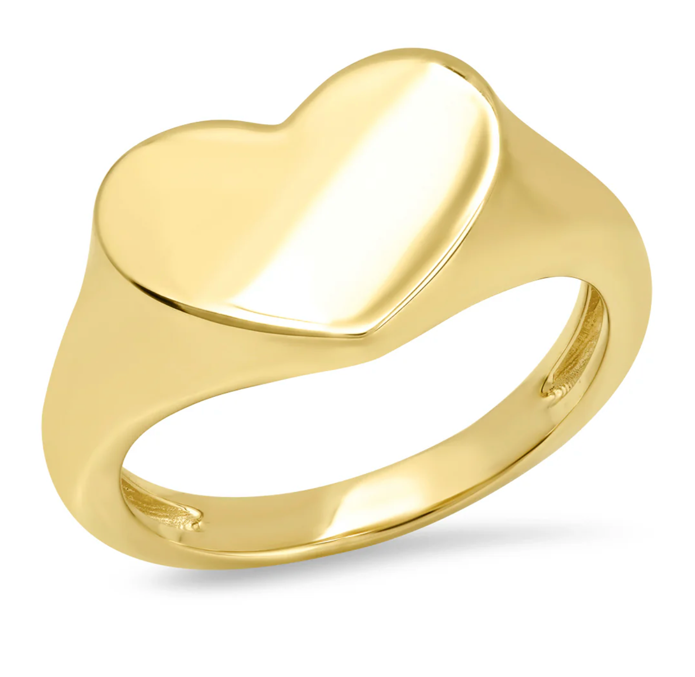 Gold Smushed Heart Pinky Ring