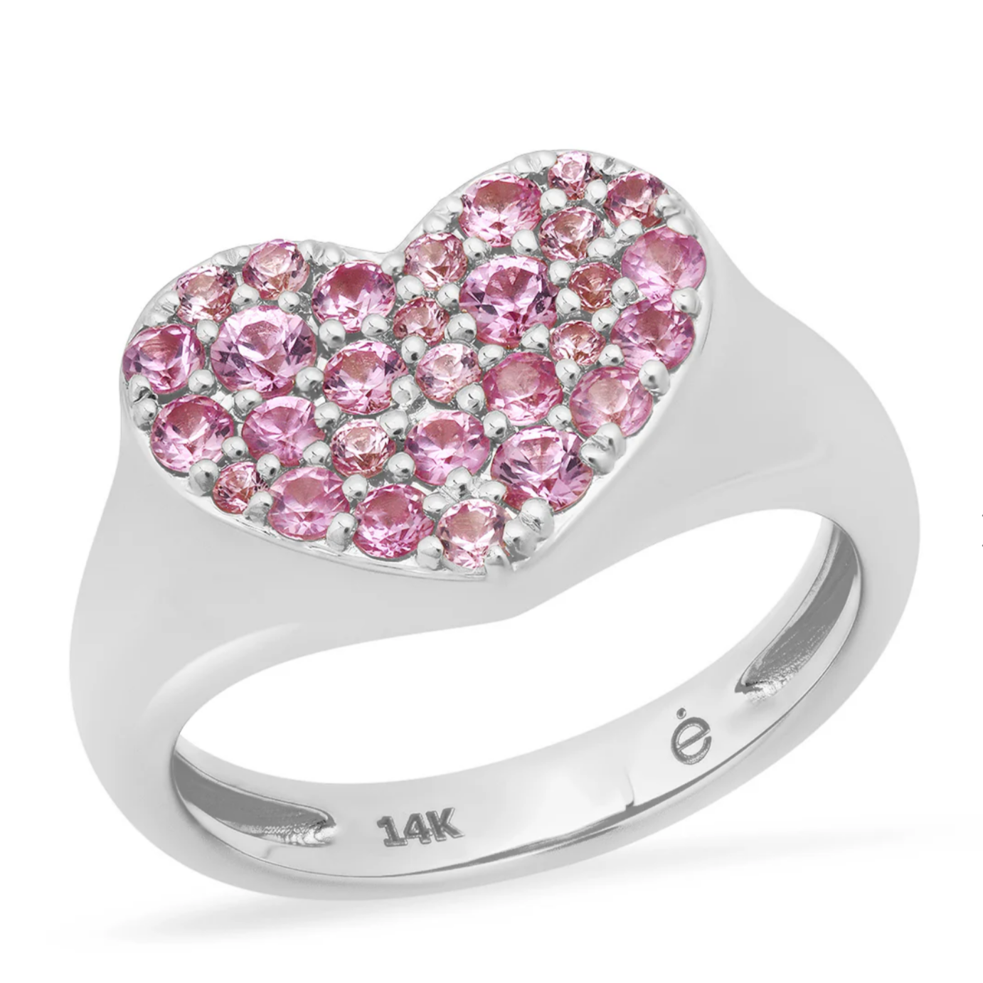 Pink Sapphire Smushed Heart Pinky Ring