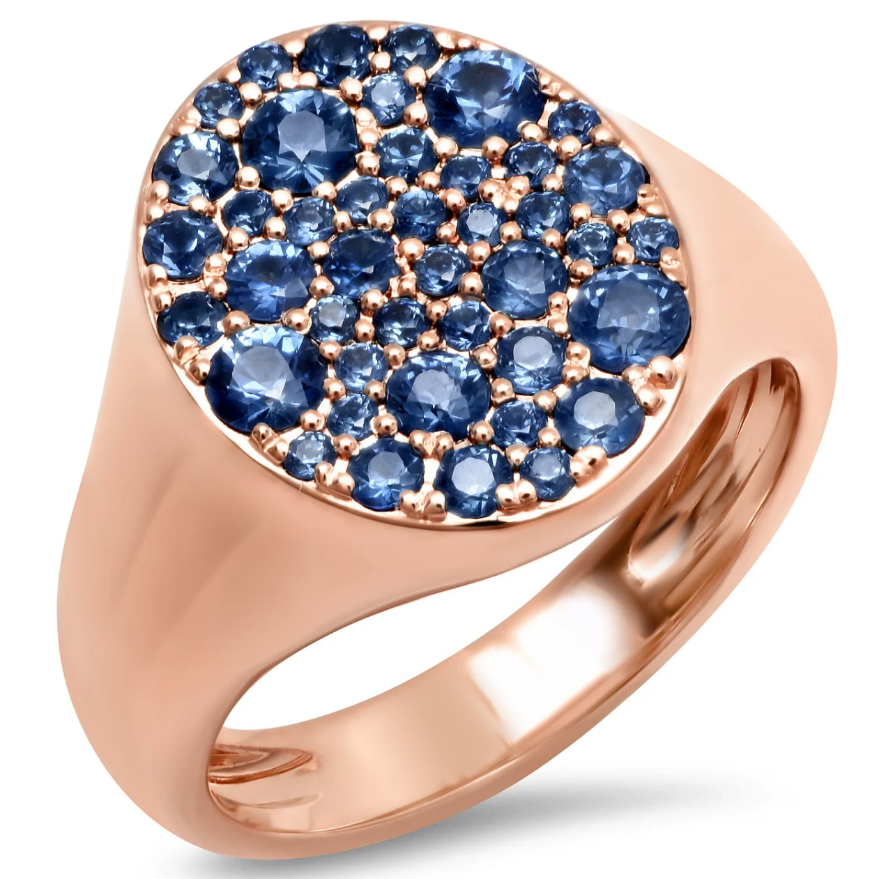 Blue Sapphire Signet Pinky Ring