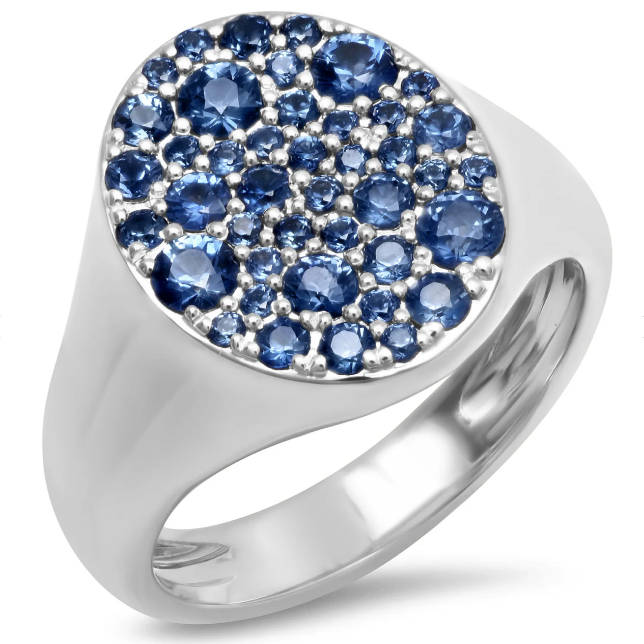 Blue Sapphire Signet Pinky Ring