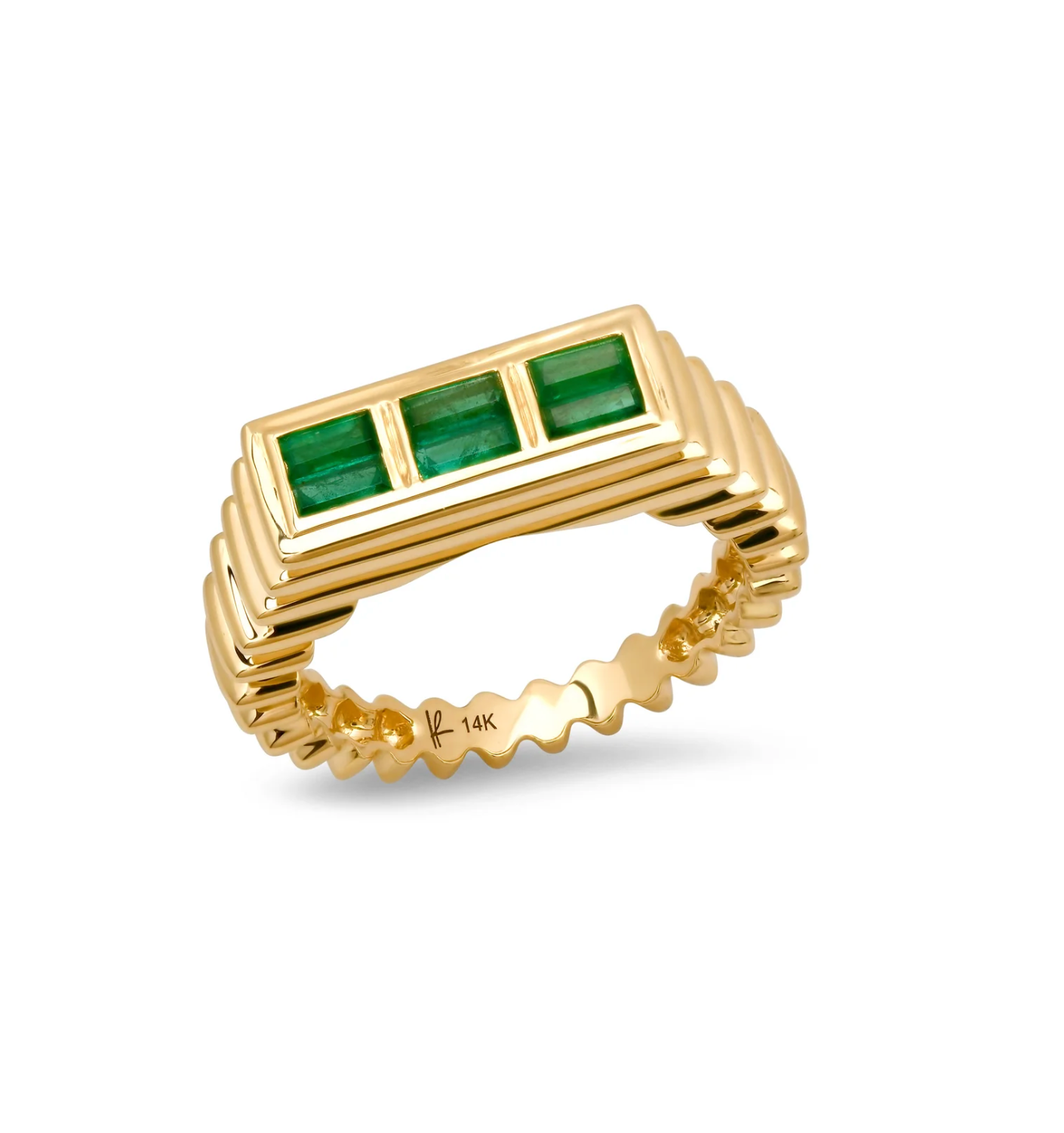 Fluted Colorblock Ring