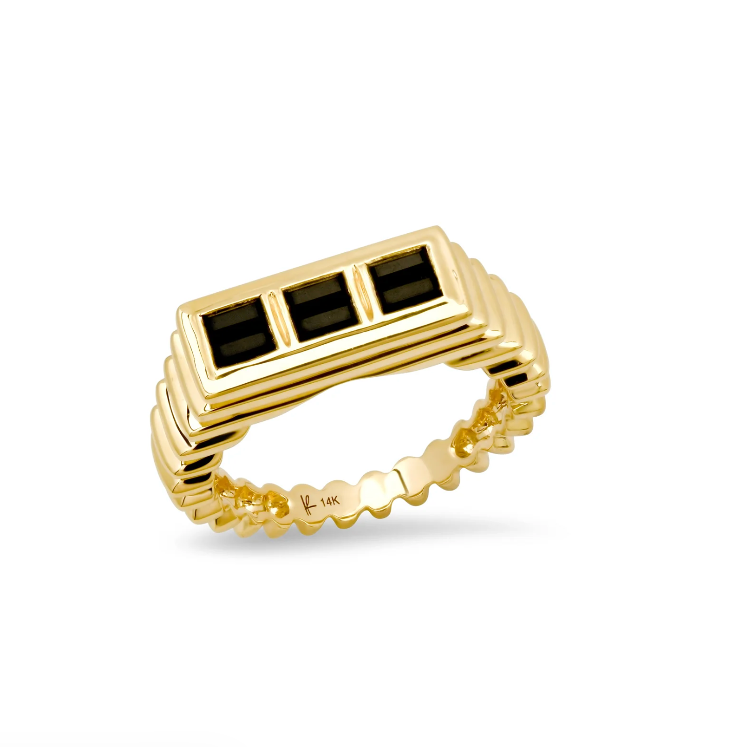 Fluted Colorblock Ring