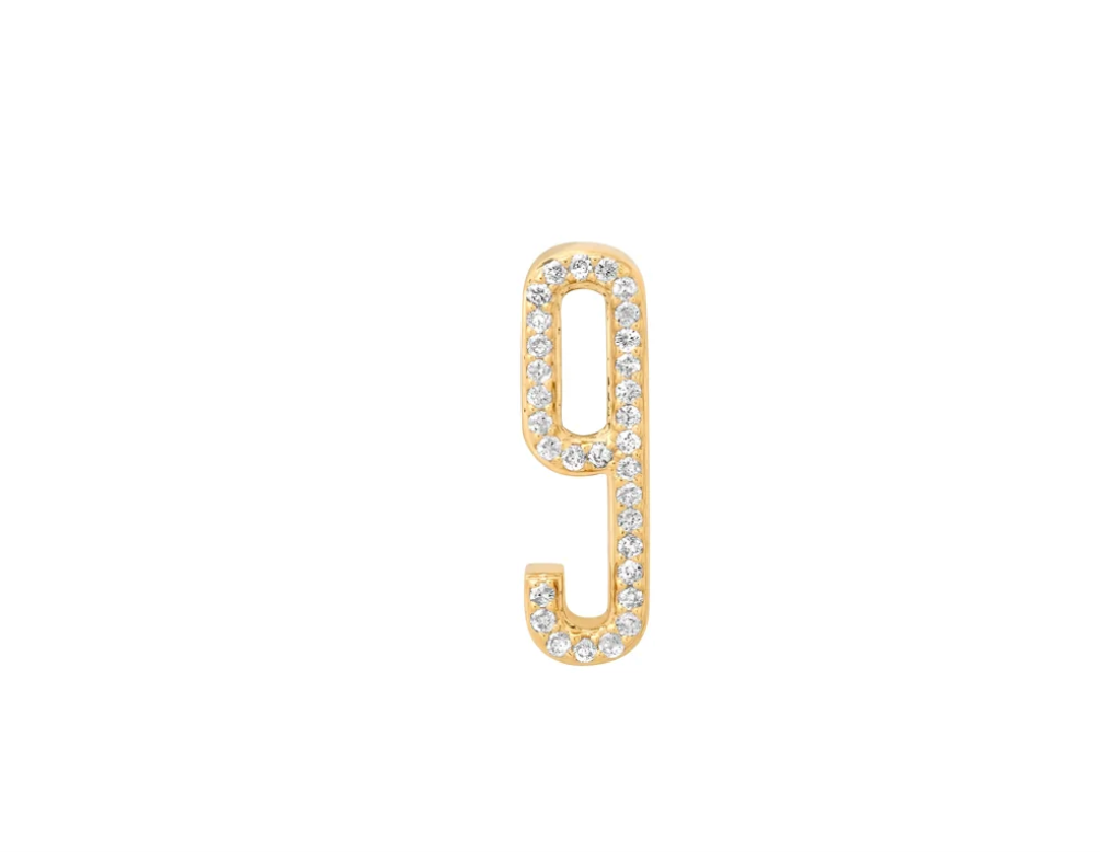 Slide-On Pavé Number Pendant