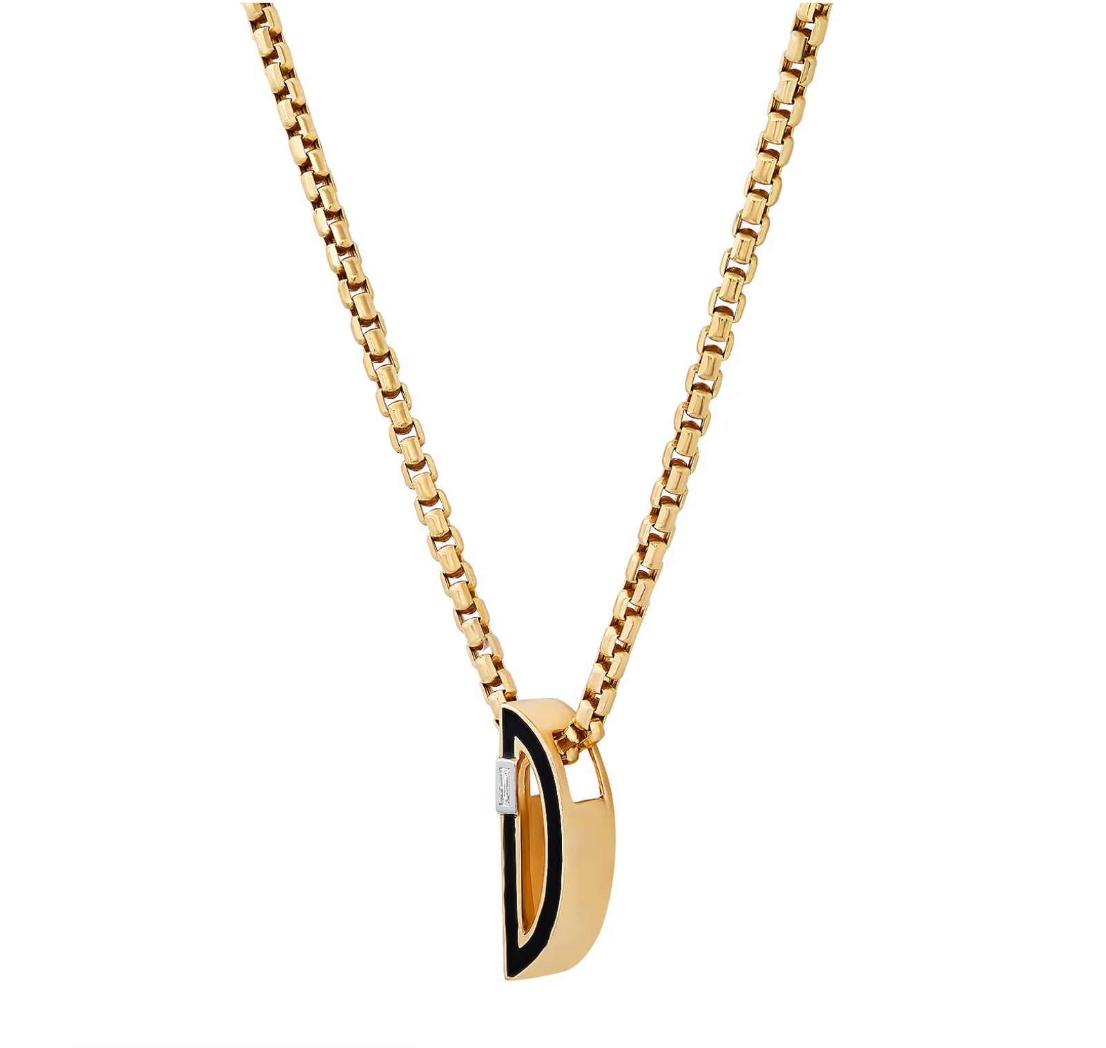 Slide-On Enamel Initial Pendant