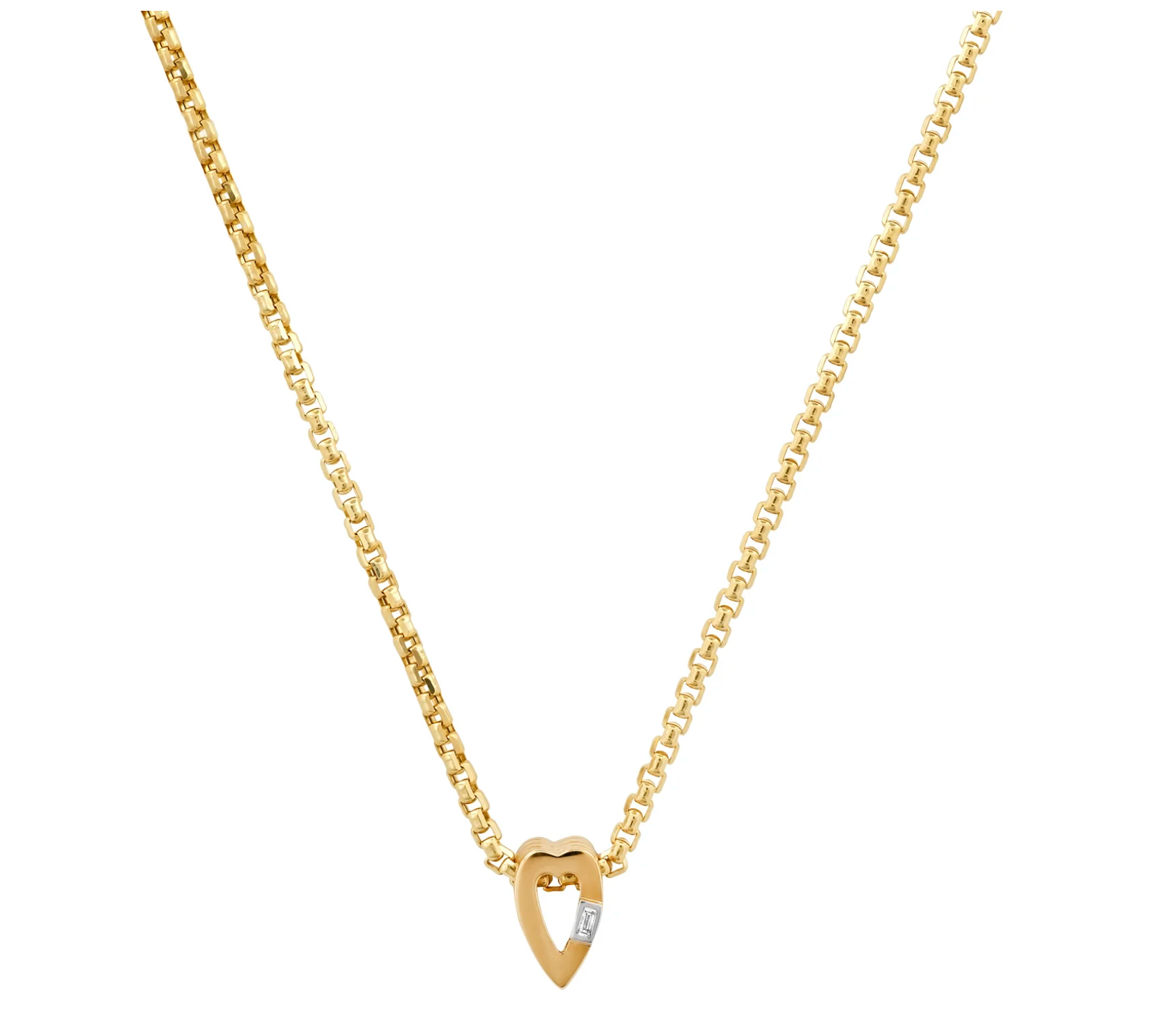 Slide-On Mini Ribbed Heart Pendant