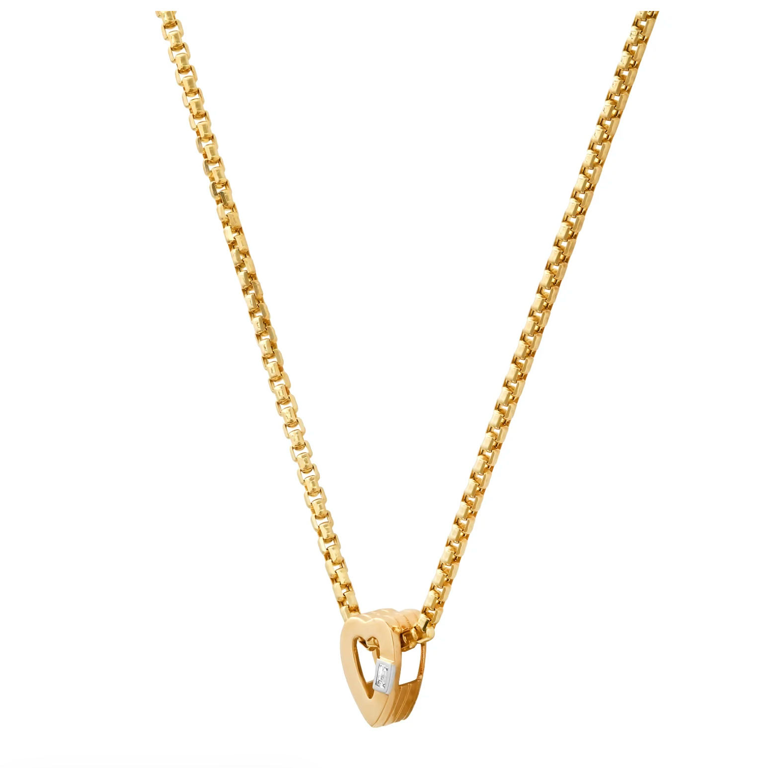 Slide-On Mini Ribbed Heart Pendant