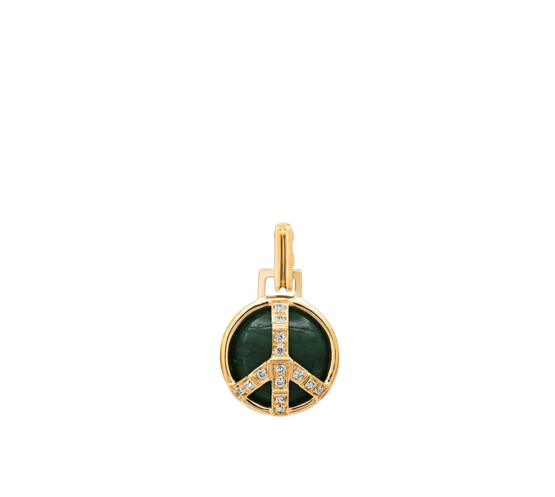 Mini Peace Pendant with Gemstones and Diamonds