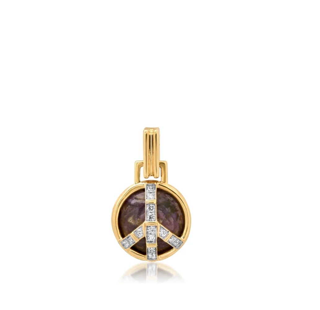 Mini Peace Pendant with Gemstones and Diamonds