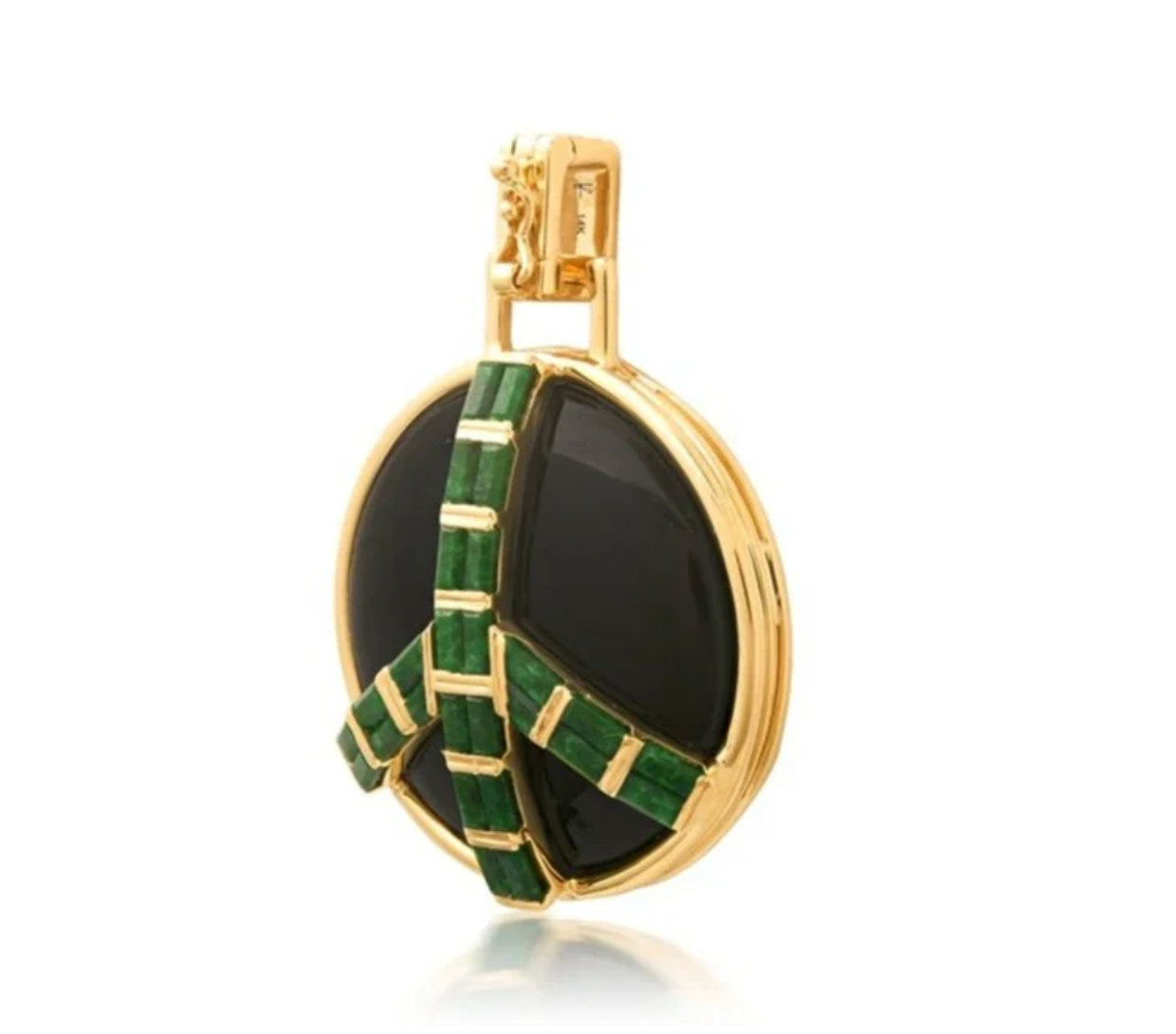 Midsize Peace Pendant with Black/White Onyx and Jade Albite