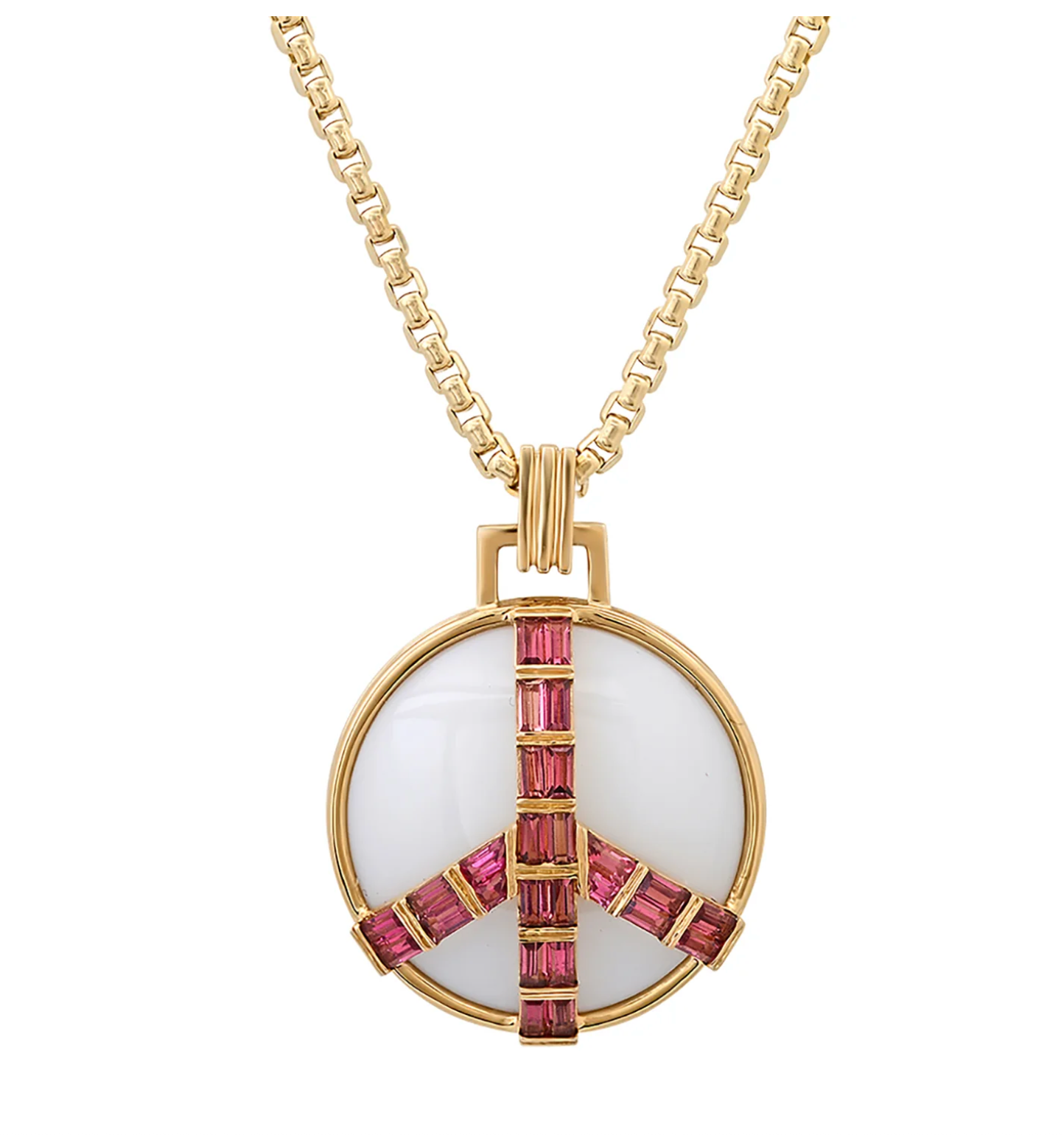 Midsize Peace Pendant with Pink Tourmaline