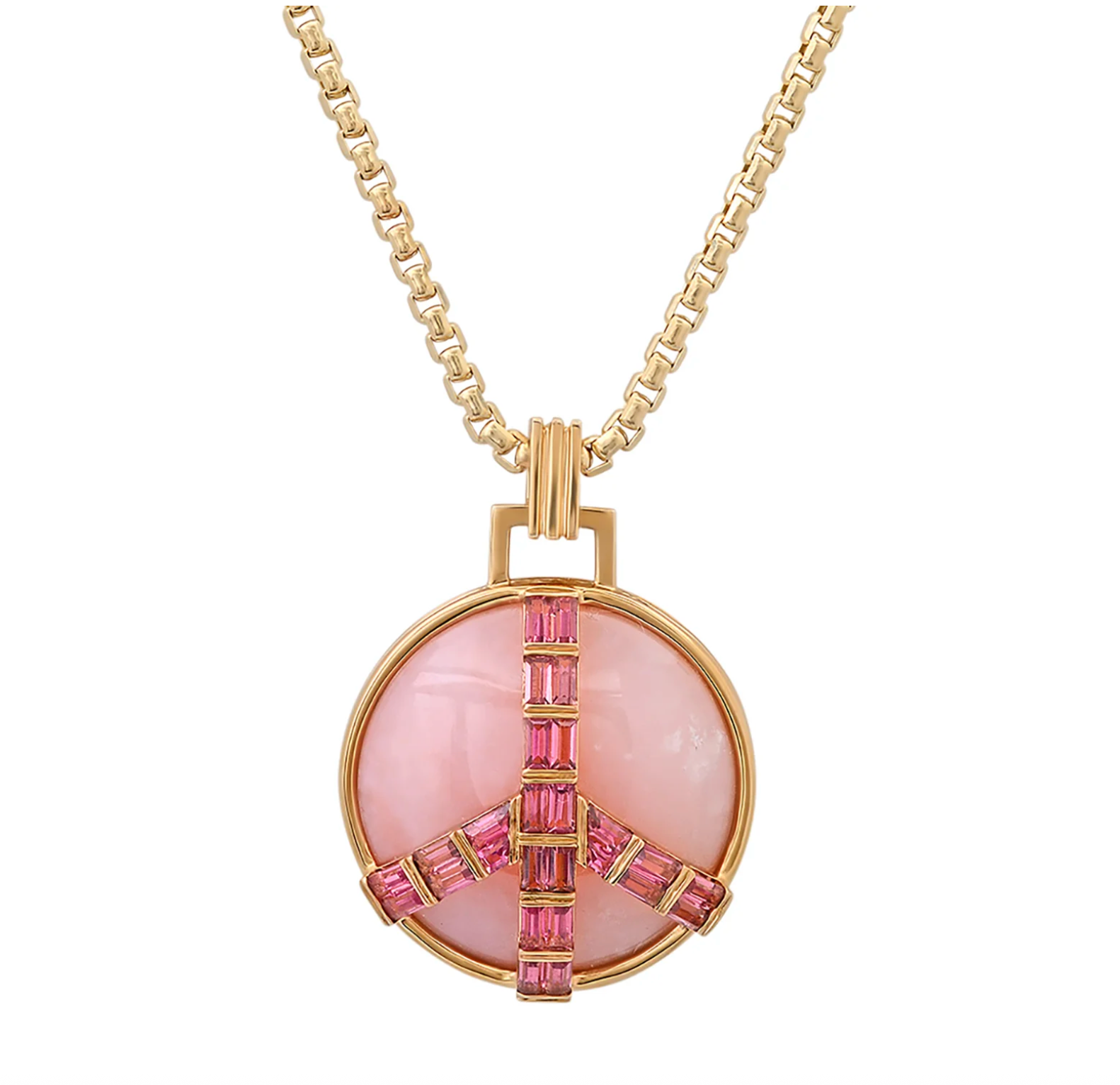Midsize Peace Pendant with Pink Tourmaline