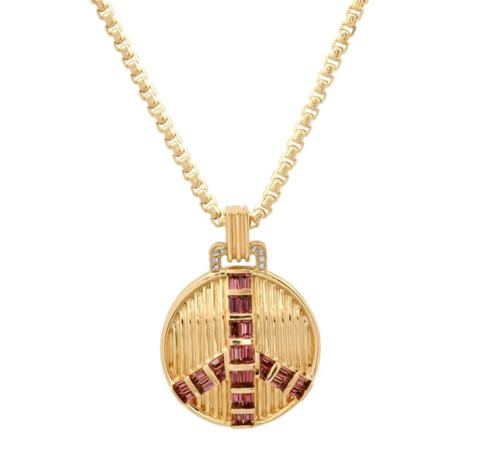 Midsize Peace Pendant with Pink Tourmaline