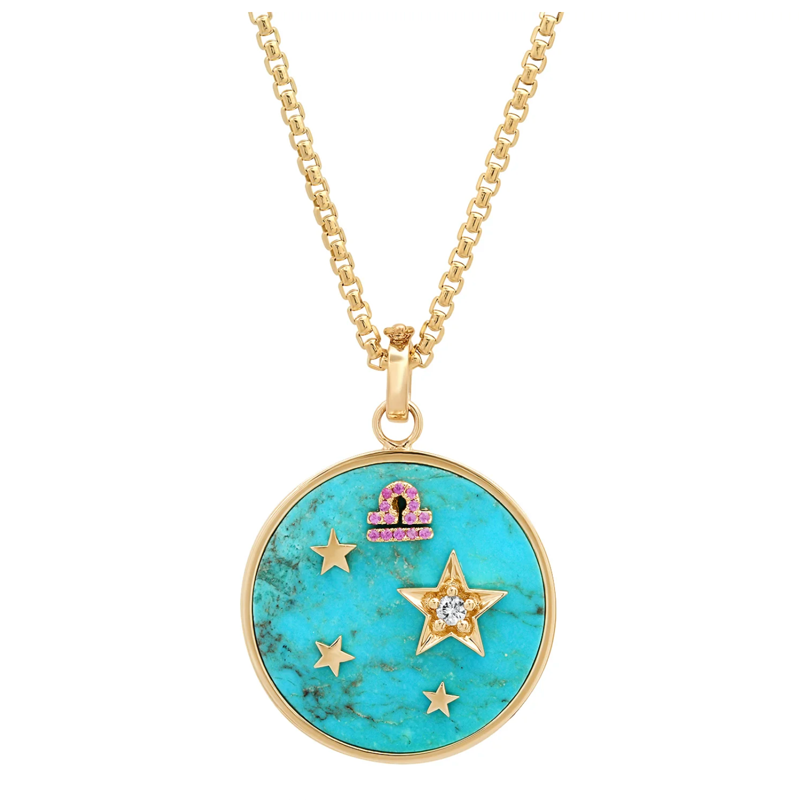 LARGE GEMSTONE ZODIAC CHARM