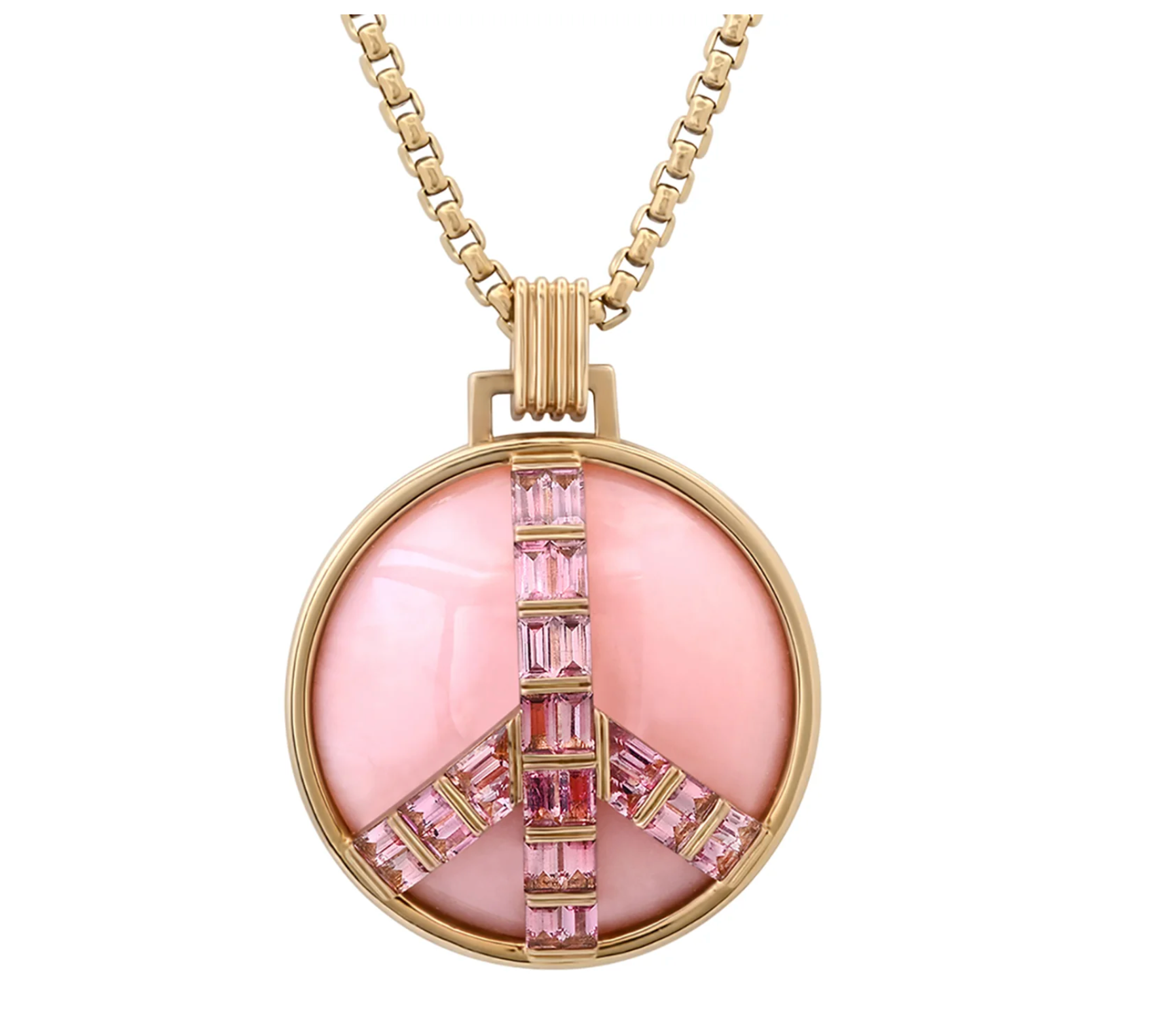 Grandsize Peace Pendant with Pink Tourmaline