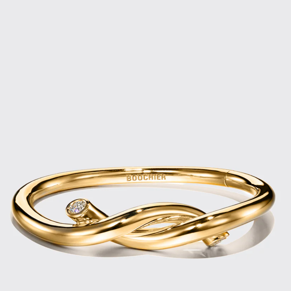 JUMBO YELLOW GOLD TIES BANGLE