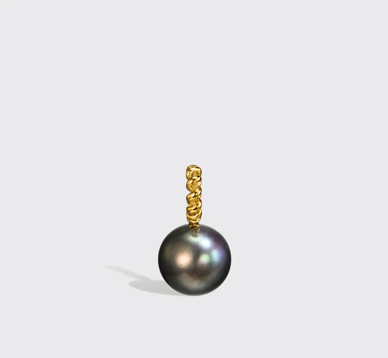 JUMBO GREY PEARL YELLOW GOLD BEACHING PENDANT